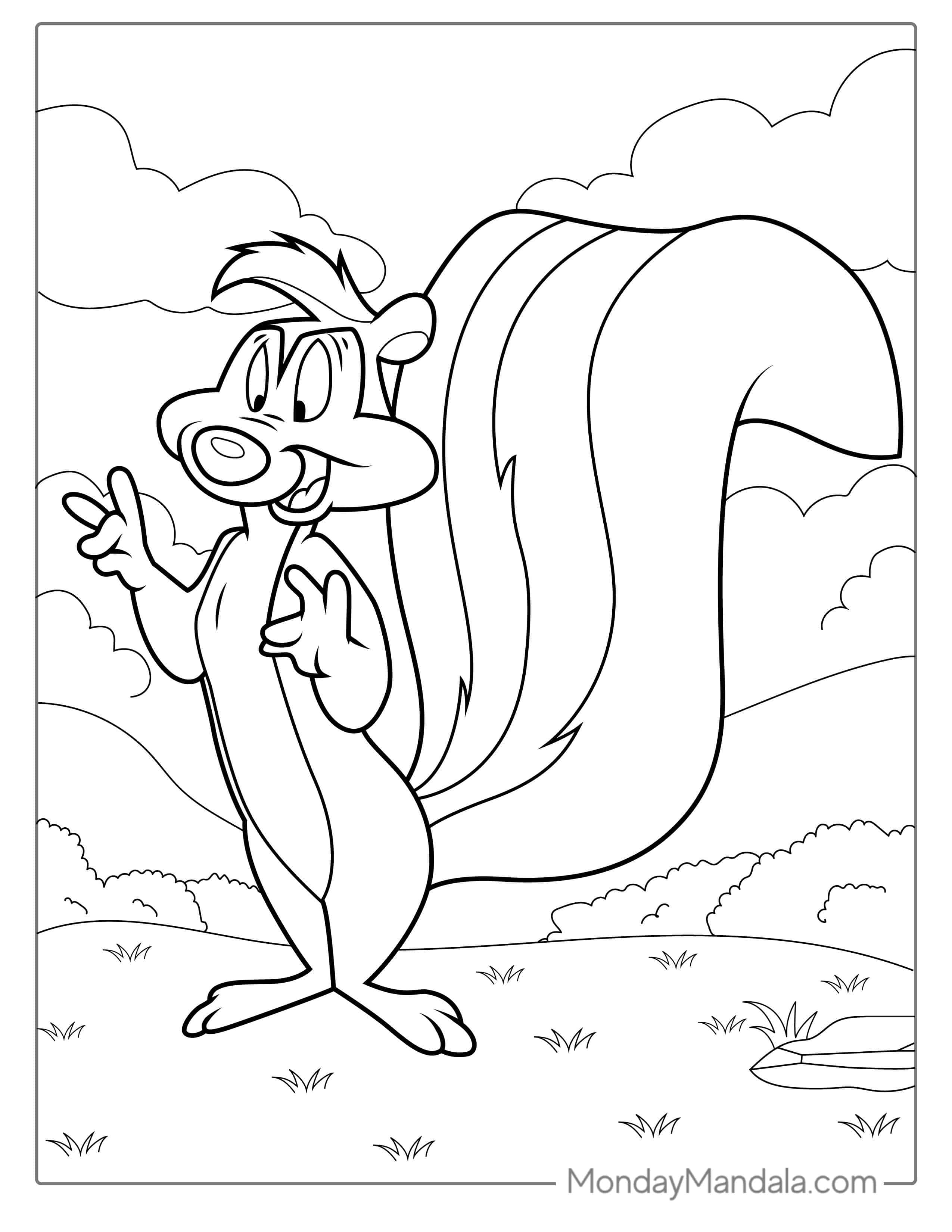 Pepé Le Pew Skunk Coloring Sheet coloring page