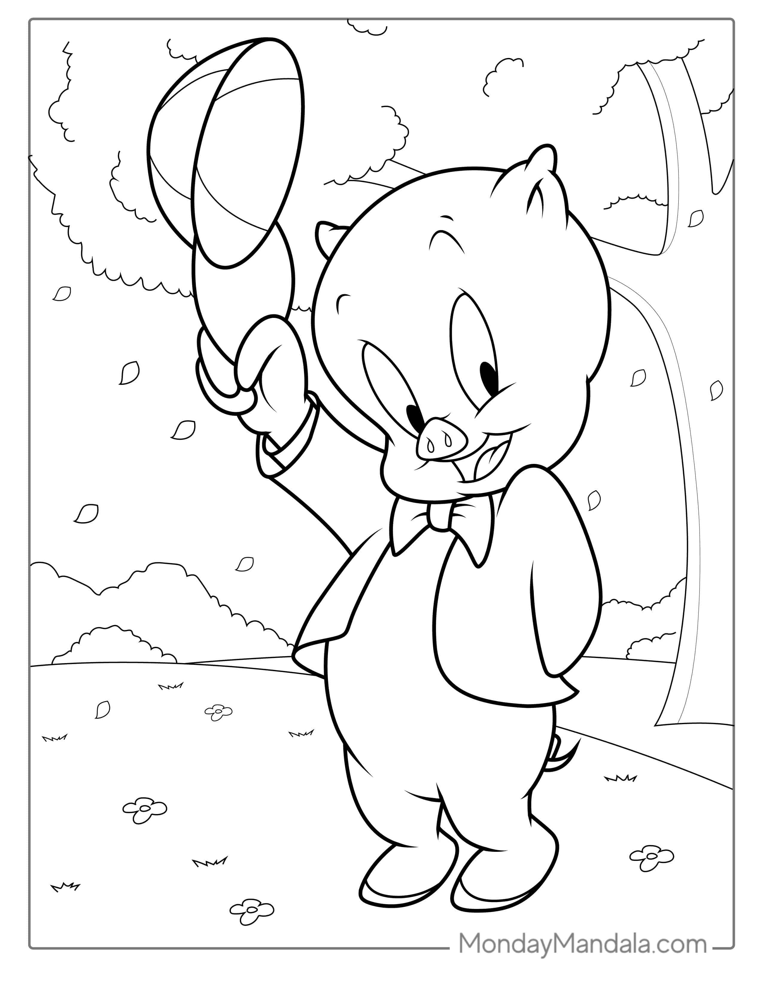 Porky Pig From Looney Tunes Coloring Sheet coloring page