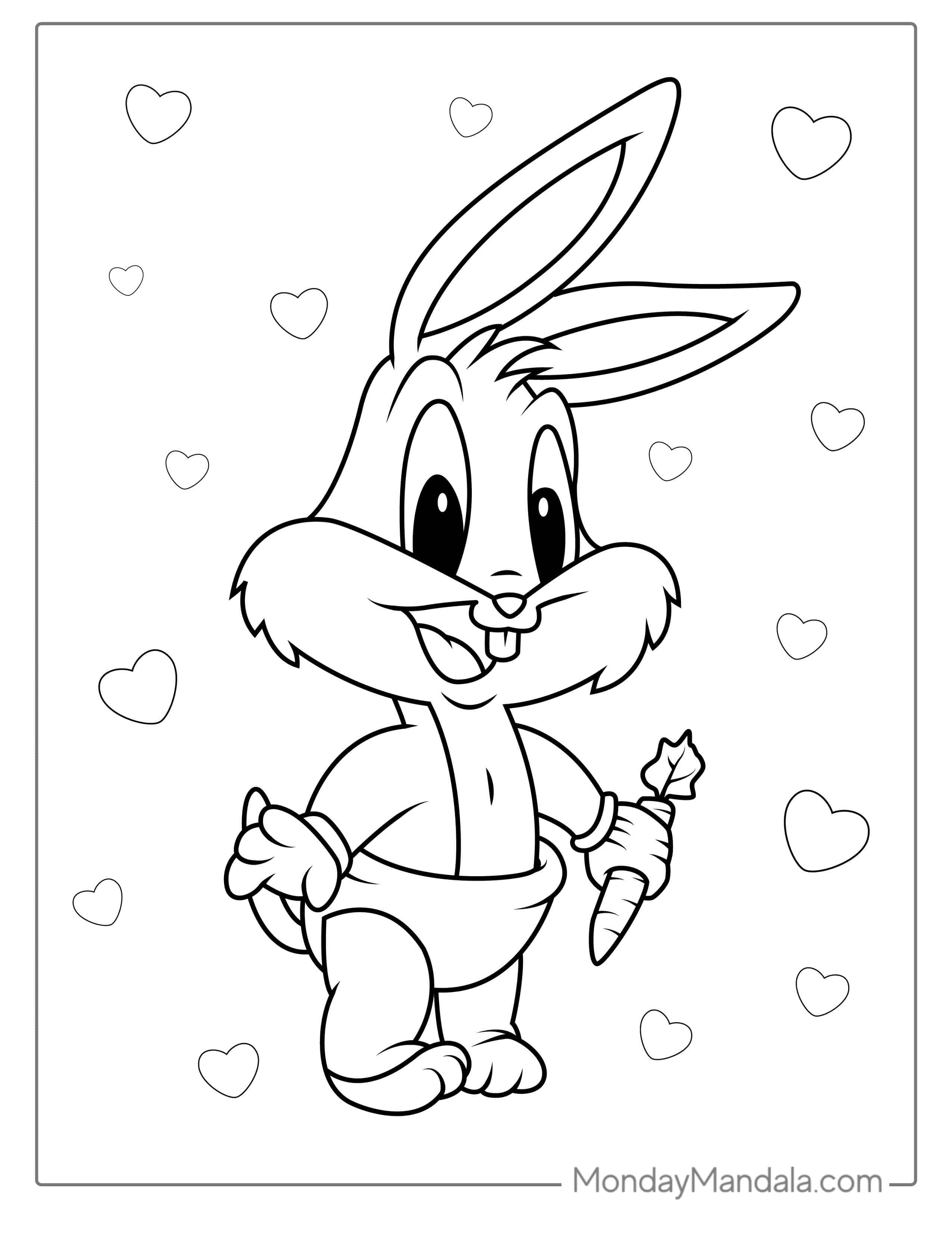 Super Cute Baby Bugs Bunny To Color coloring page
