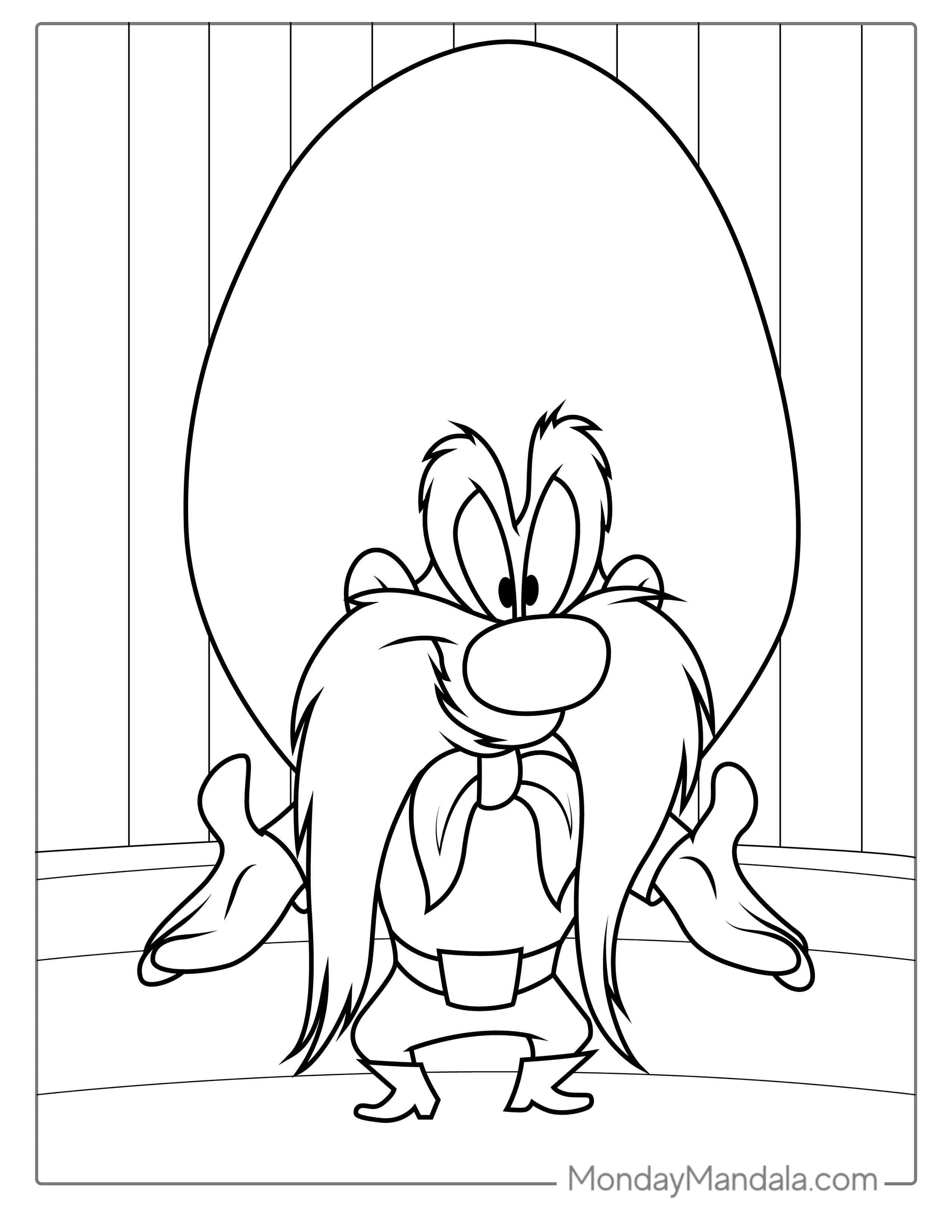 Yosemite Sam (Looney Tunes Cowboy) Coloring Page coloring page