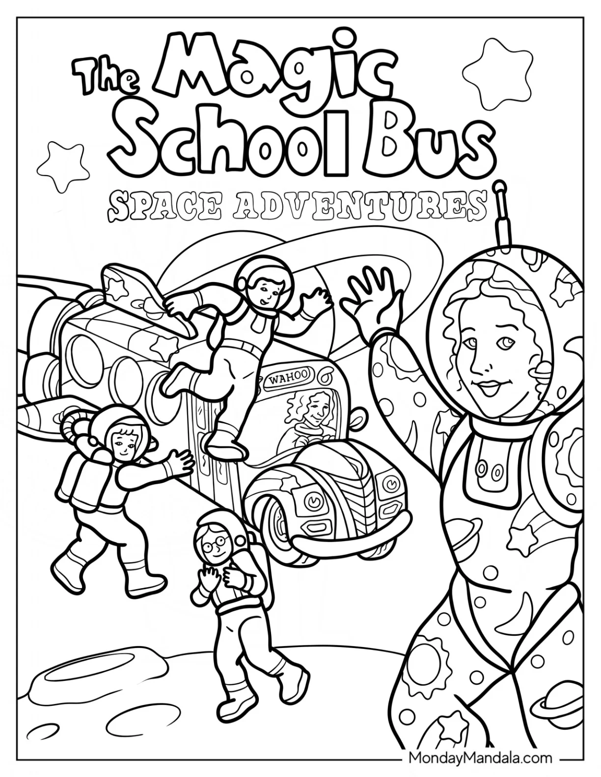 Magic School Bus Coloring Page Bus Space Adventure For Kids coloring page