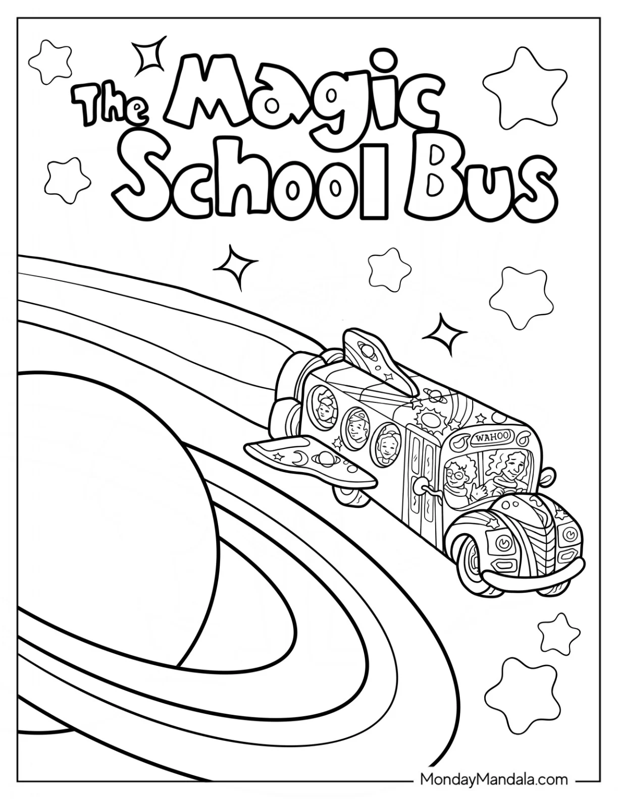 Magic School Bus Coloring Page In Outer Space coloring page