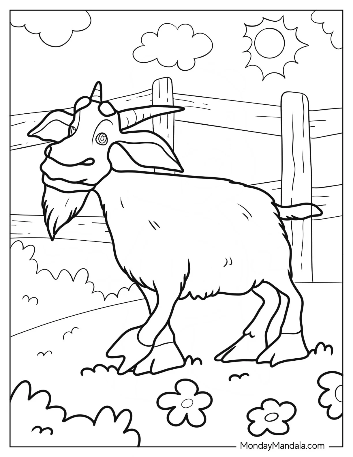 Masha And The Bear Coloring Page Of Goat coloring page
