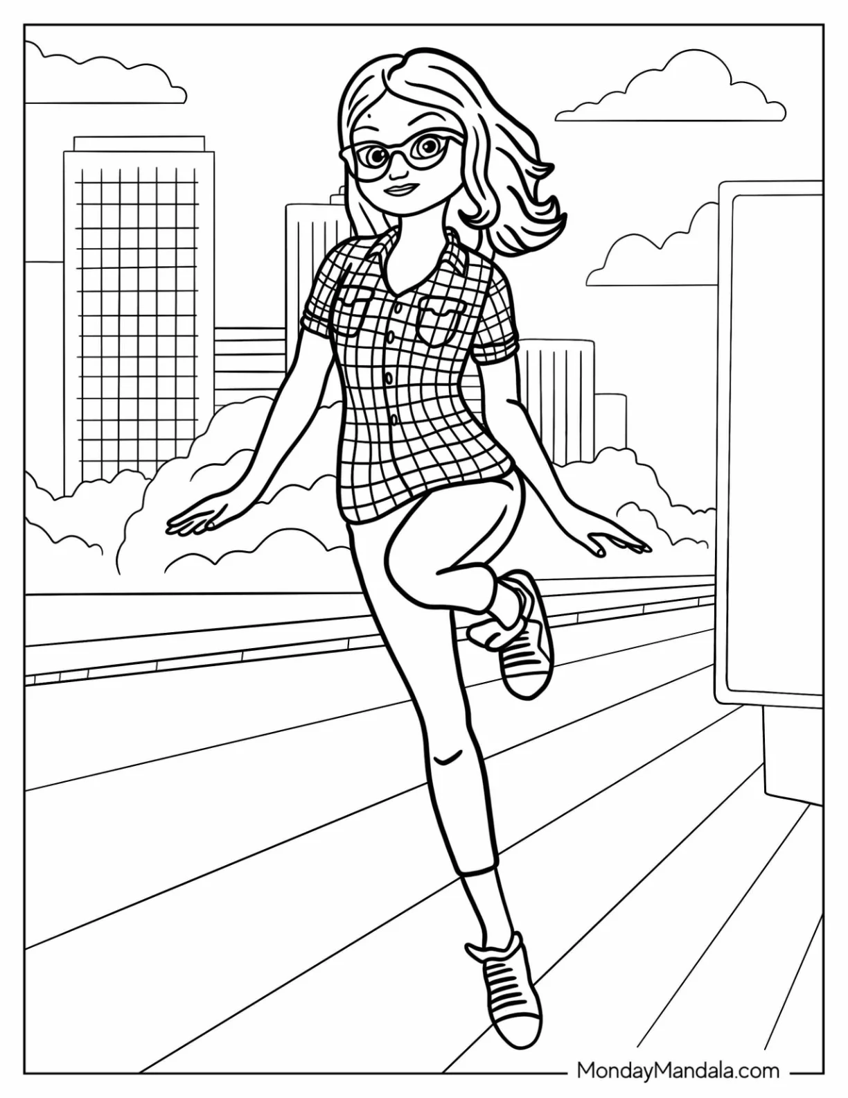 Miraculous Ladybug Coloring Page Of Alya Césaire Skipping coloring page