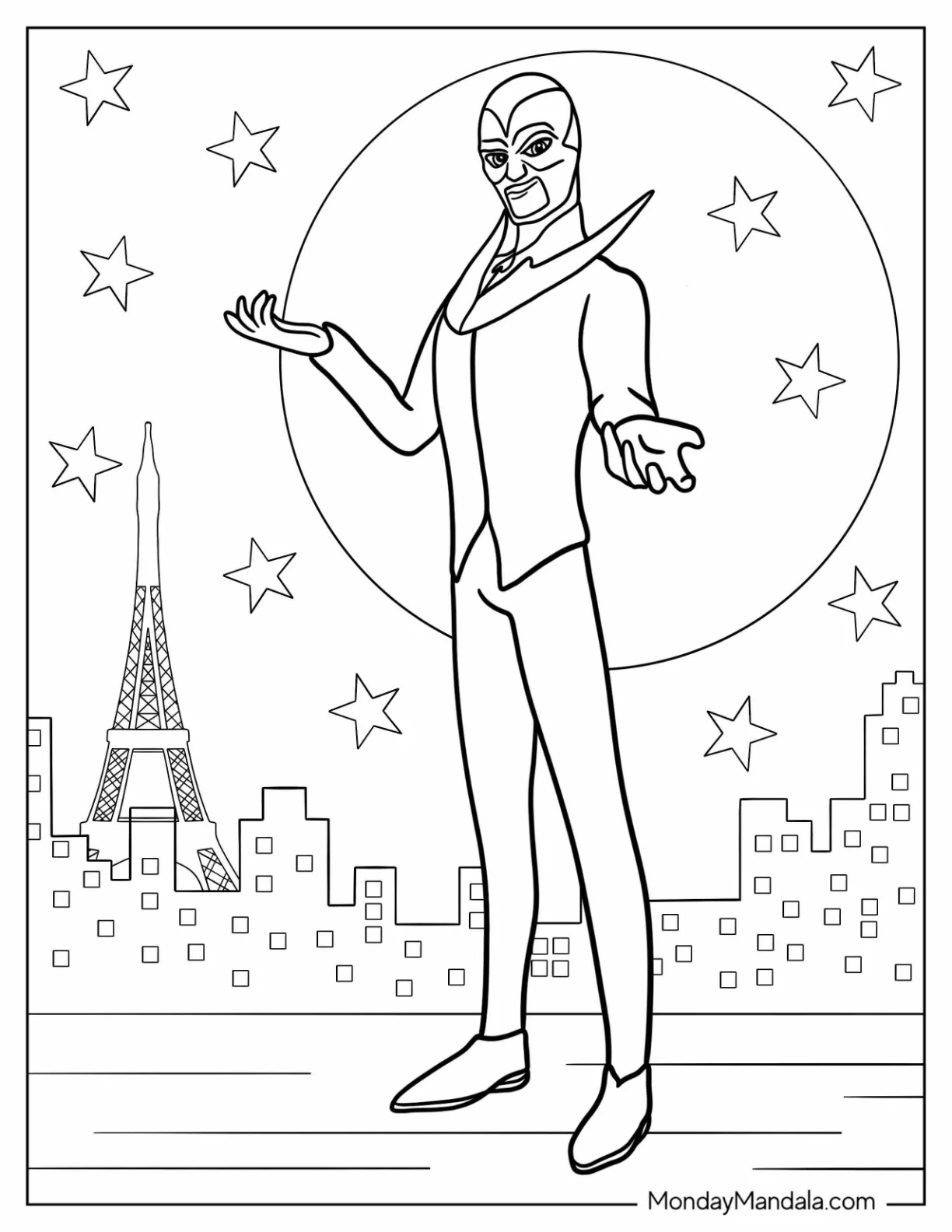 Miraculous Ladybug Coloring Page Of Easy Hawk Moth Outline coloring page