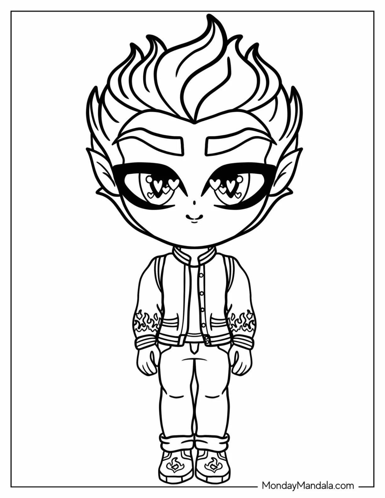 Monster High Coloring Page Of Chibi Monster High Heath Burns coloring page
