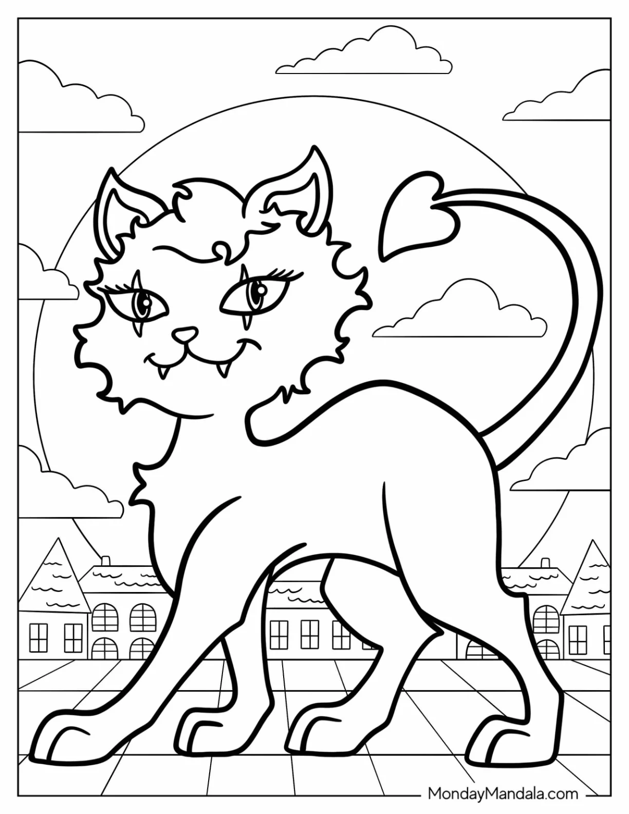 Monster High Coloring Page Of Crescent Monster High Cat coloring page