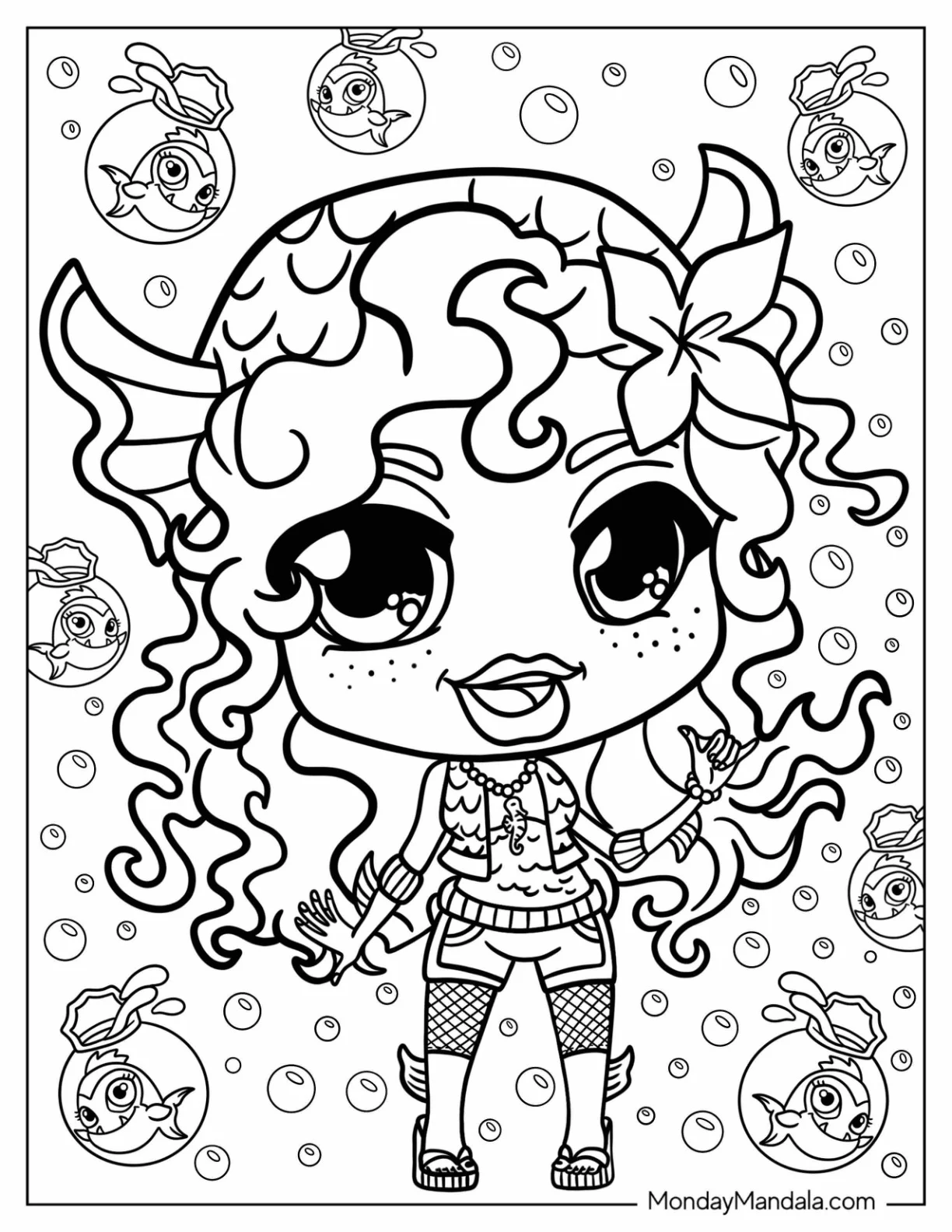 Monster High Coloring Page Of Kawaii Lagoona Blue coloring page