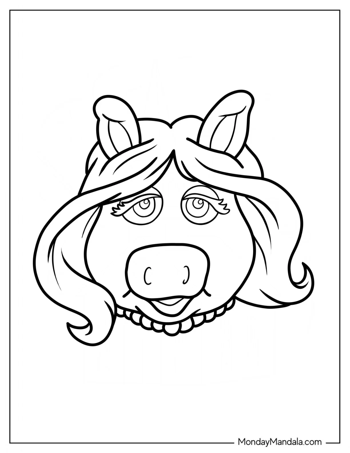 Miss Piggy Muppets Coloring Page For Kids coloring page