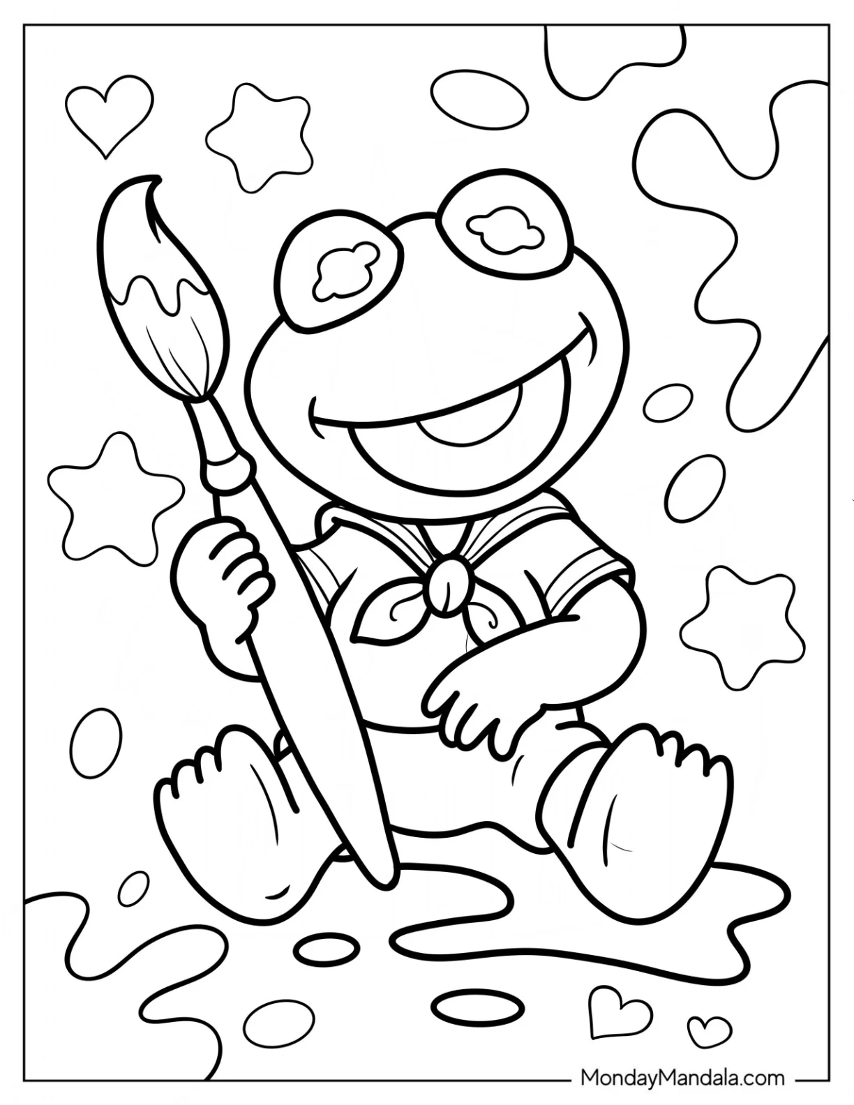 Muppets Coloring Page Of Baby Kermit The Frog For Kids coloring page