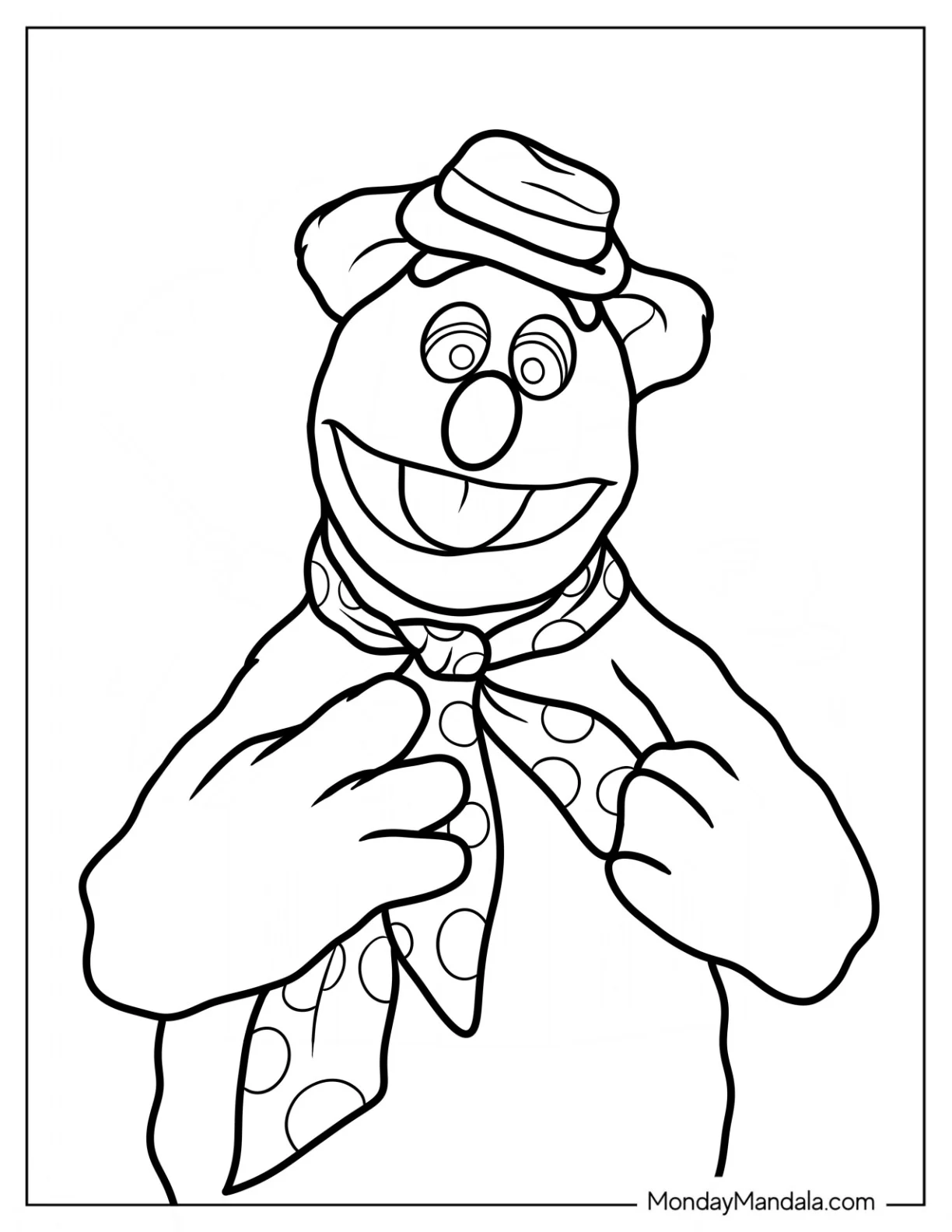 Muppets Coloring Page Of Easy Fozzie Bear Outline For Kids coloring page