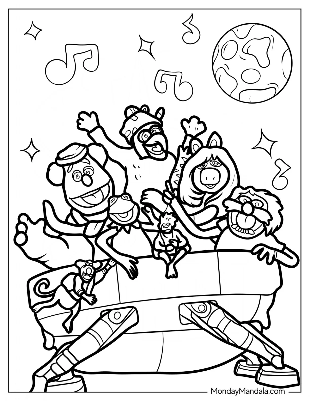 Muppets Coloring Page Of From Space Poster coloring page