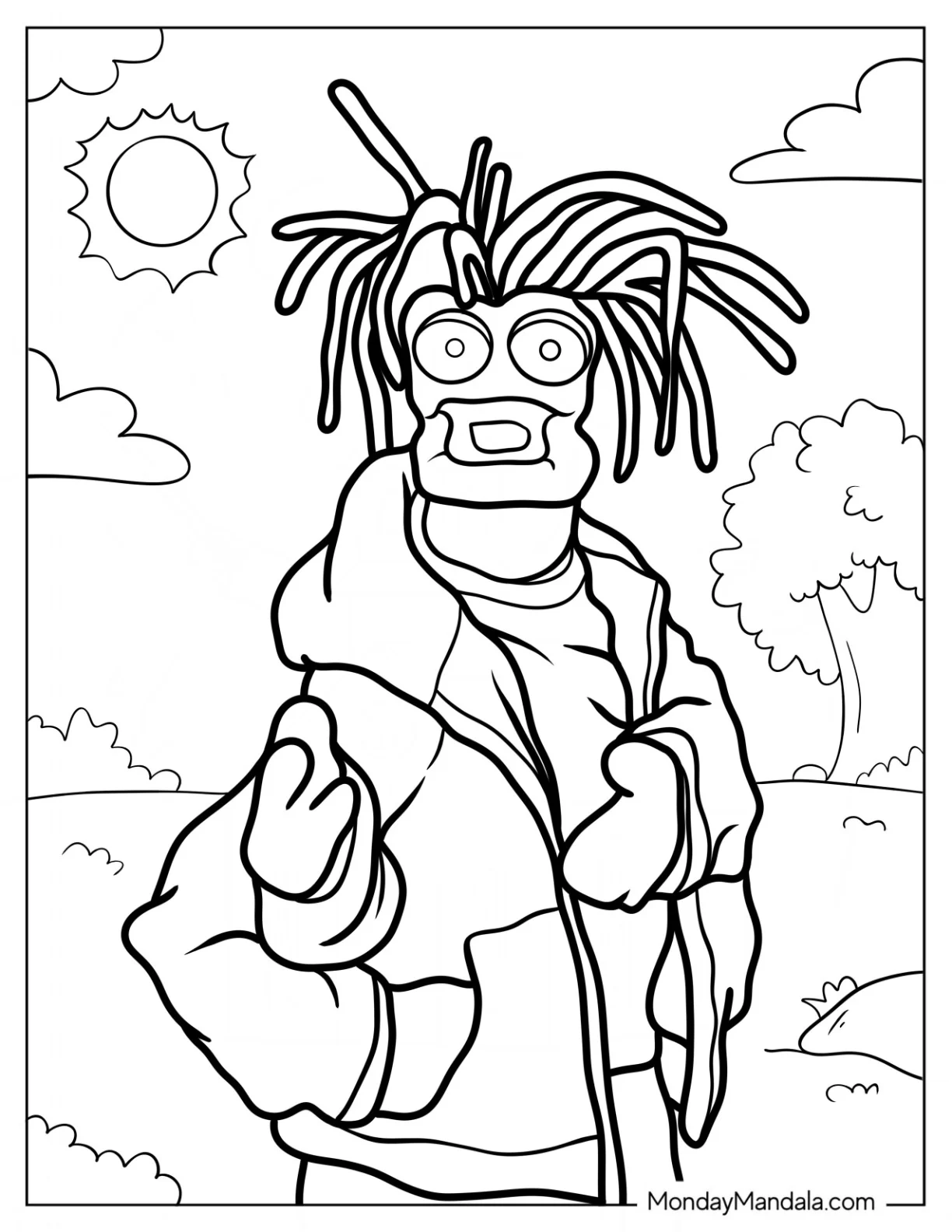 Muppets Coloring Page Of Pepe The King Prawn In A Hoodie coloring page