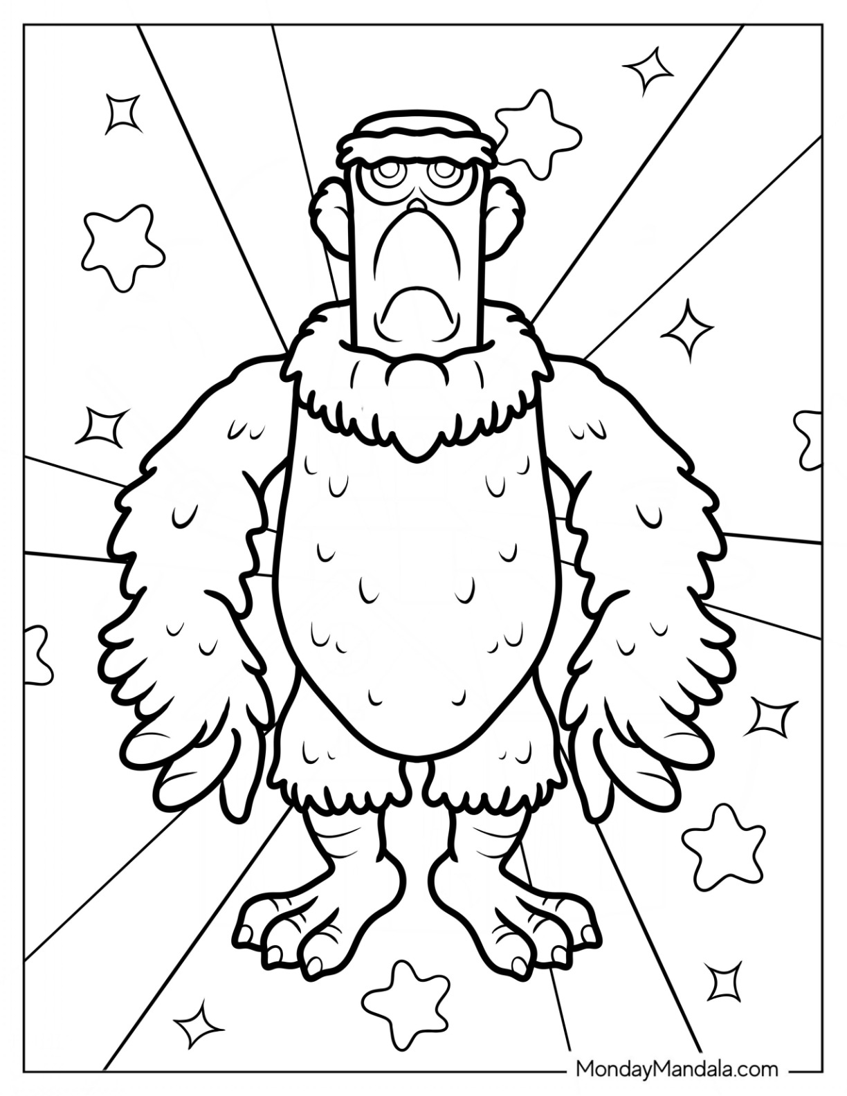 Muppets Coloring Page Of Sam Eagle With Starry Background coloring page