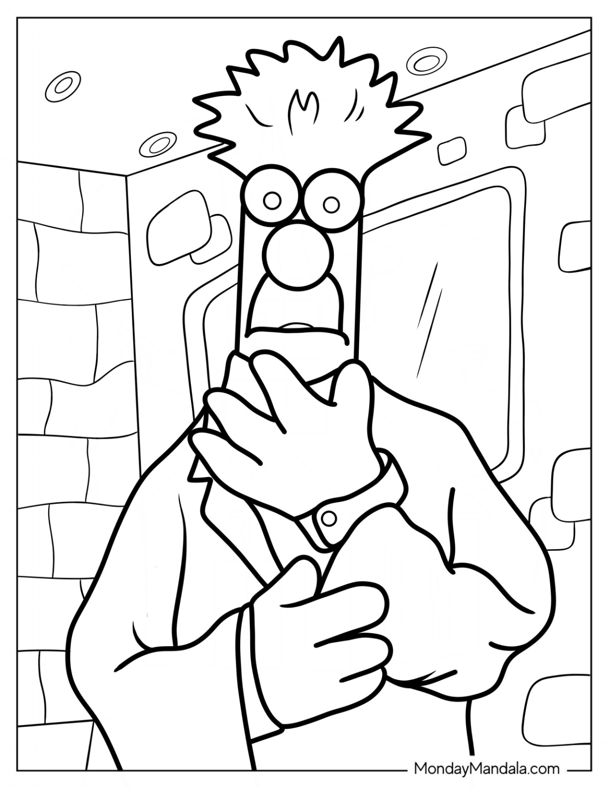 Muppets Coloring Page Of Simple Beaker Outline coloring page