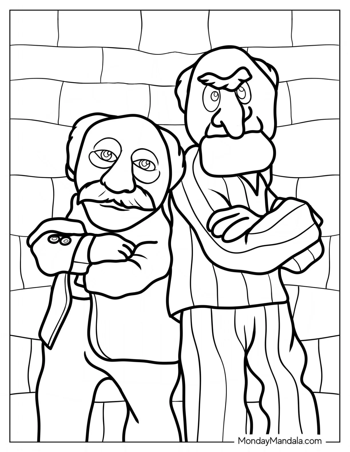 Muppets Coloring Page Of Statler And Waldorf Back To Back coloring page
