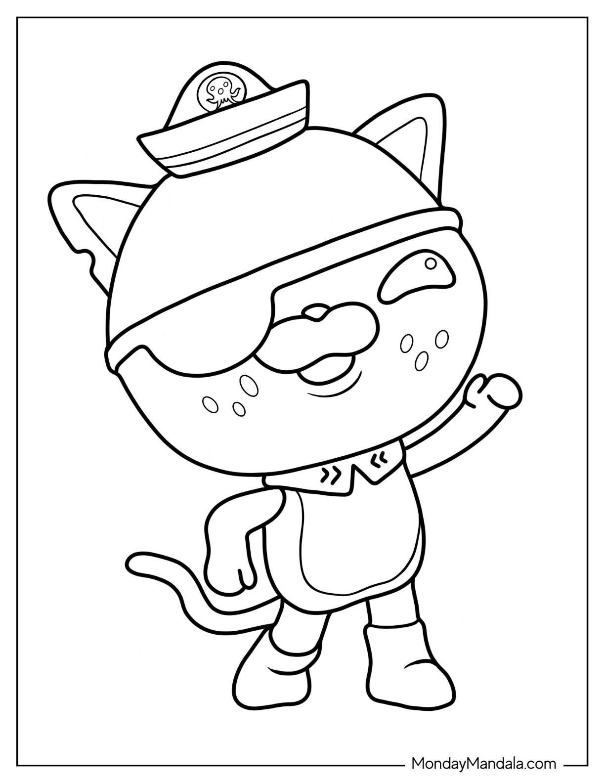 Octonauts Coloring Page Of Cute Kwazii For Preschoolers coloring page