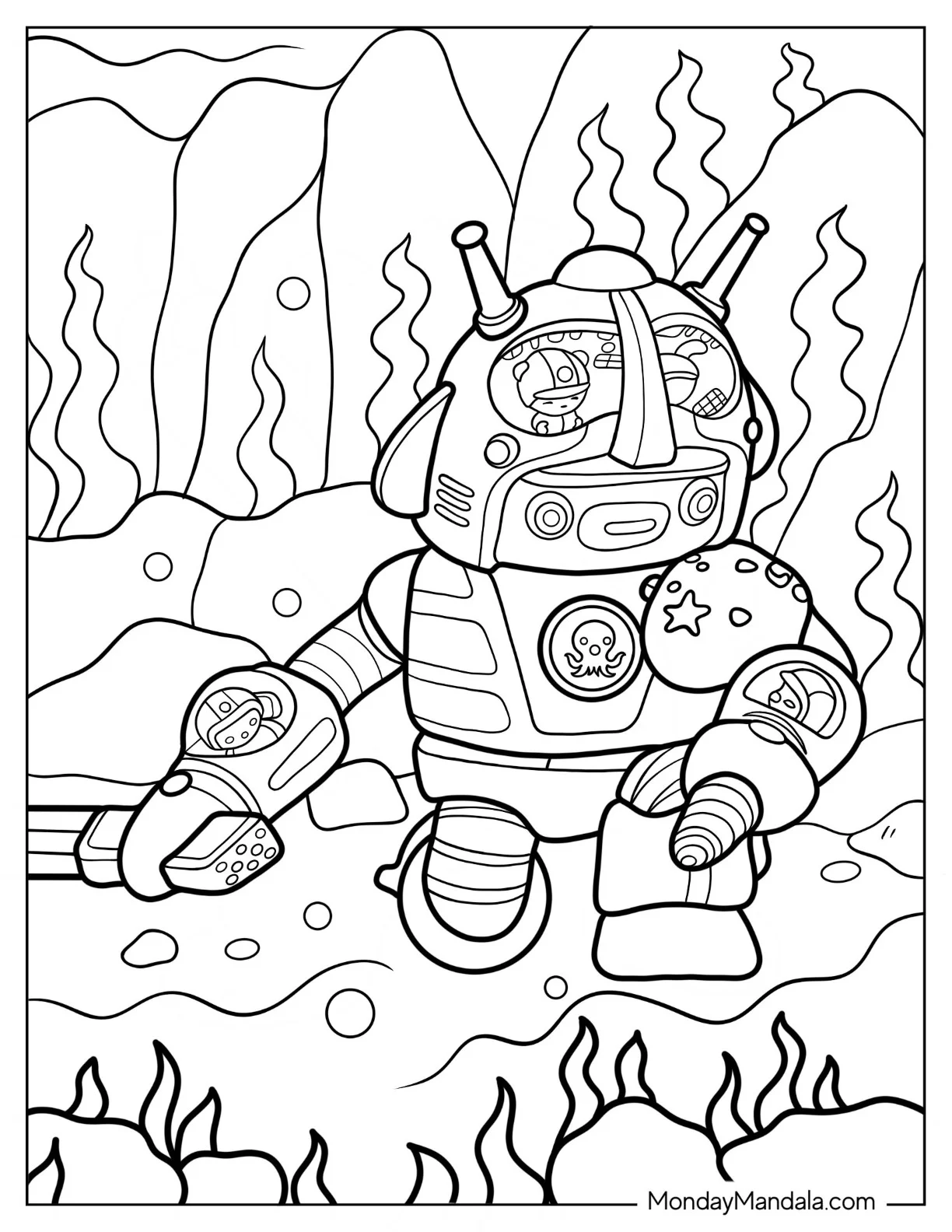 Octonauts Coloring Page Of Gup Z Giant Robot coloring page