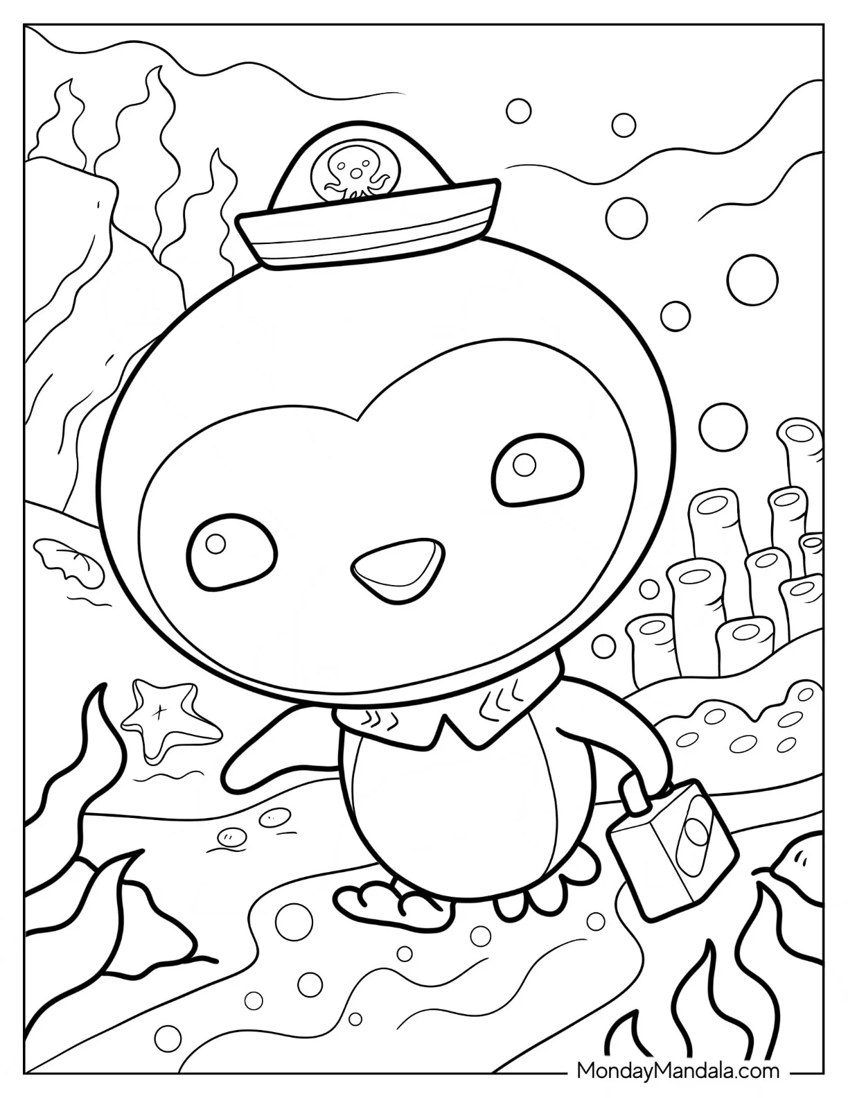 Octonauts Coloring Page Of Kawaii Peso Penguin coloring page — printable line art
