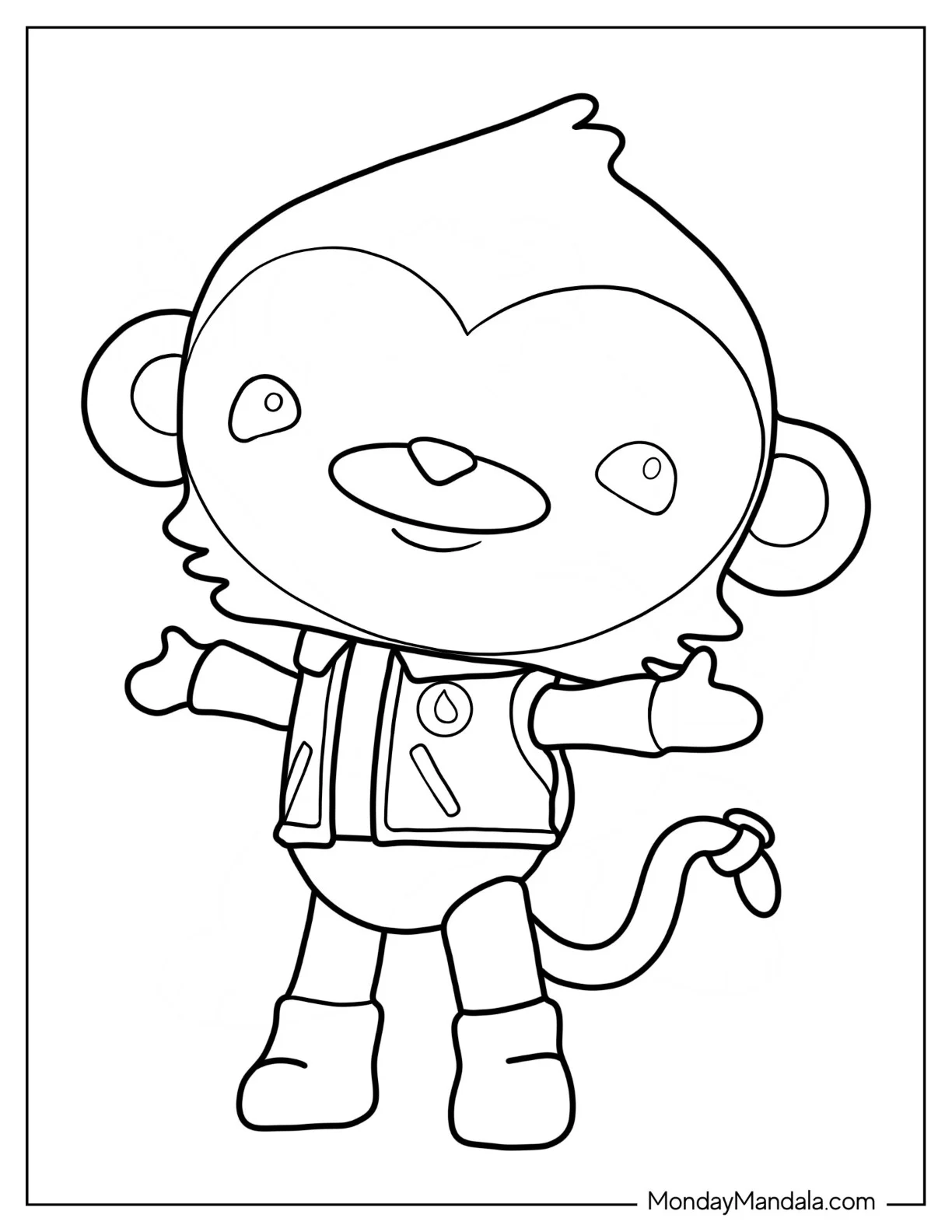 Octonauts Coloring Page Of Paani With Open Arms For Preschoolers coloring page