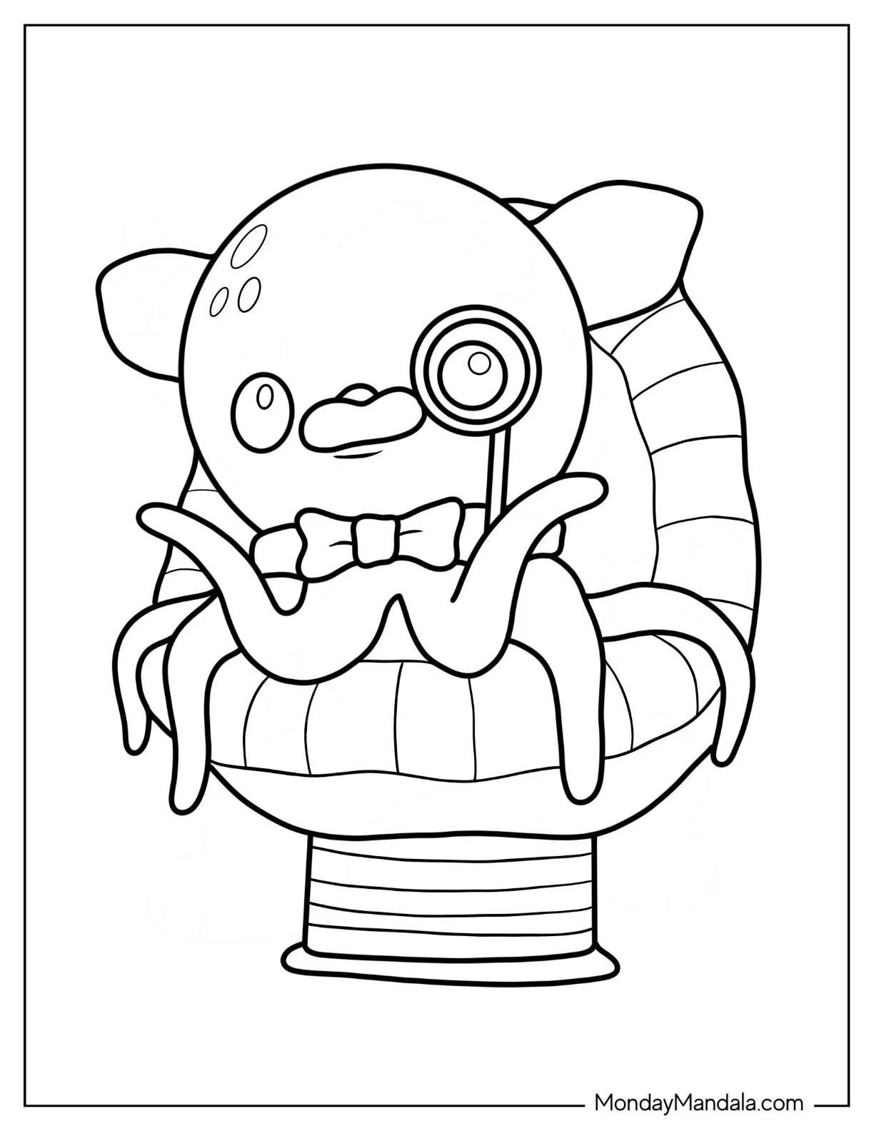 Octonauts Coloring Page Of Professor Inkling Octopus On Chair coloring page