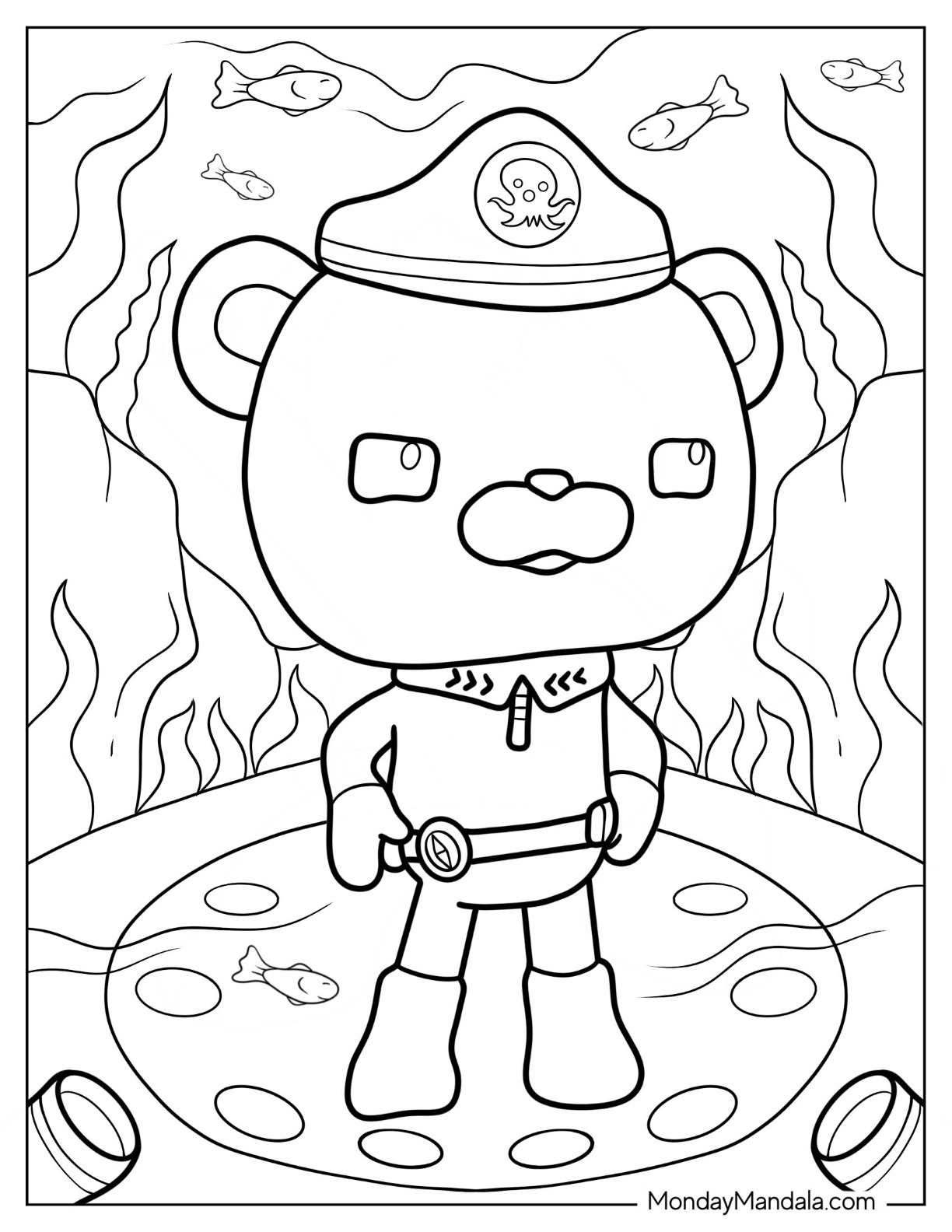 Octonauts Coloring Page Of Simple Captain Barnacles For Kids coloring page