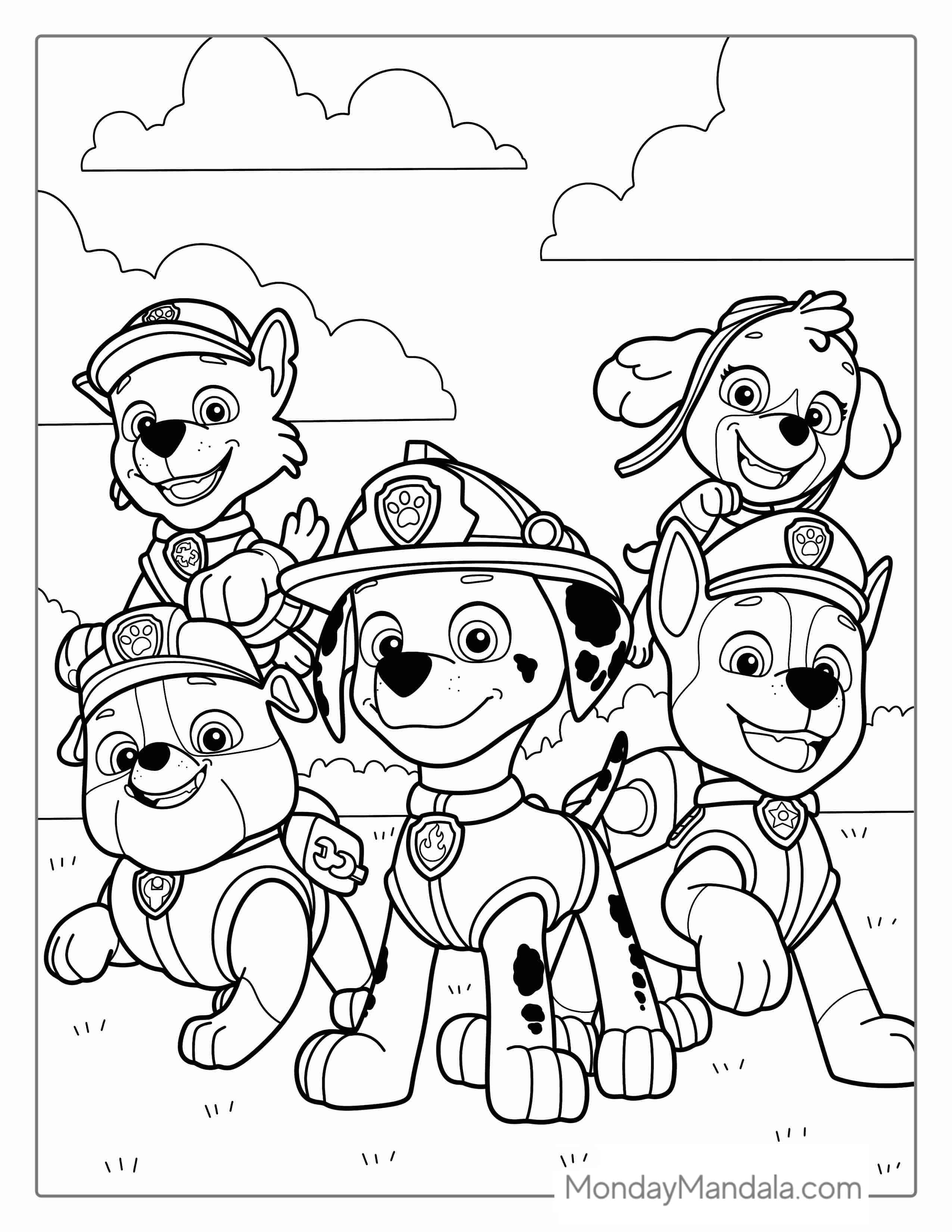 Coloring Page Of Main Paw Patrol Characters coloring page