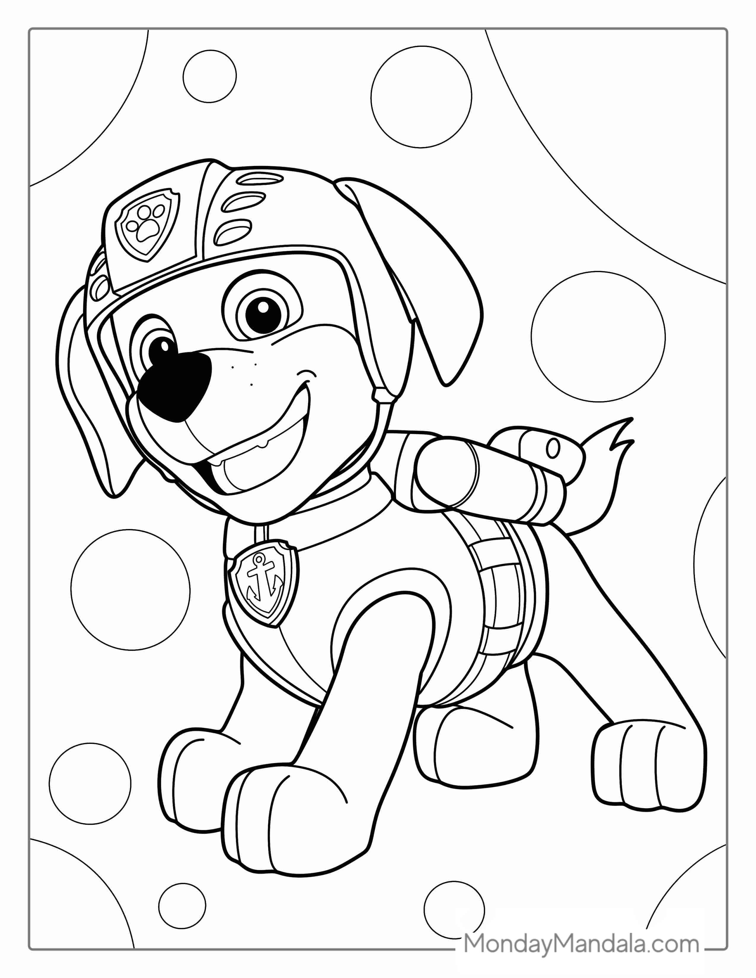 Coloring Page Of Zuma From Paw Patrol coloring page