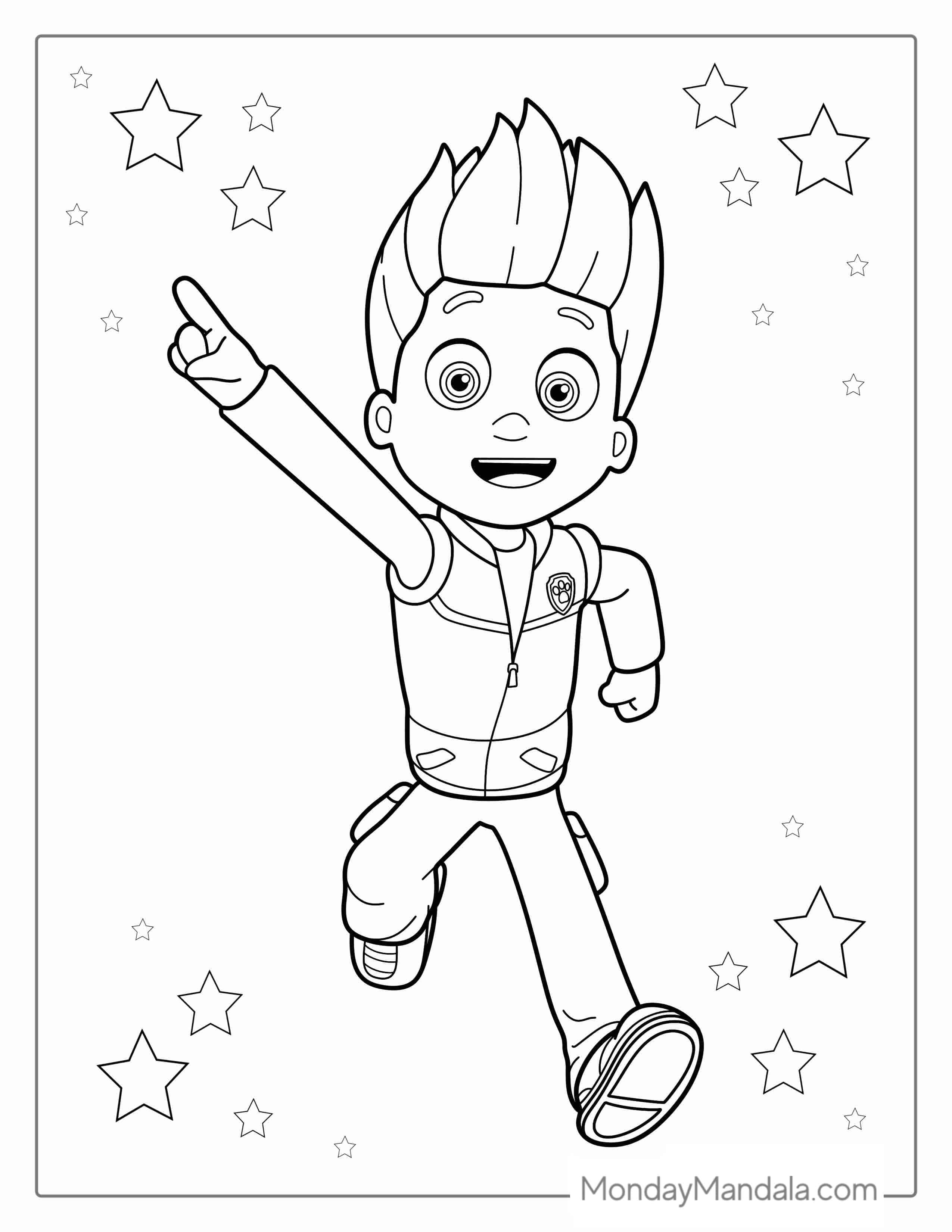 Coloring Sheet Of Ryder From Paw Patrol coloring page