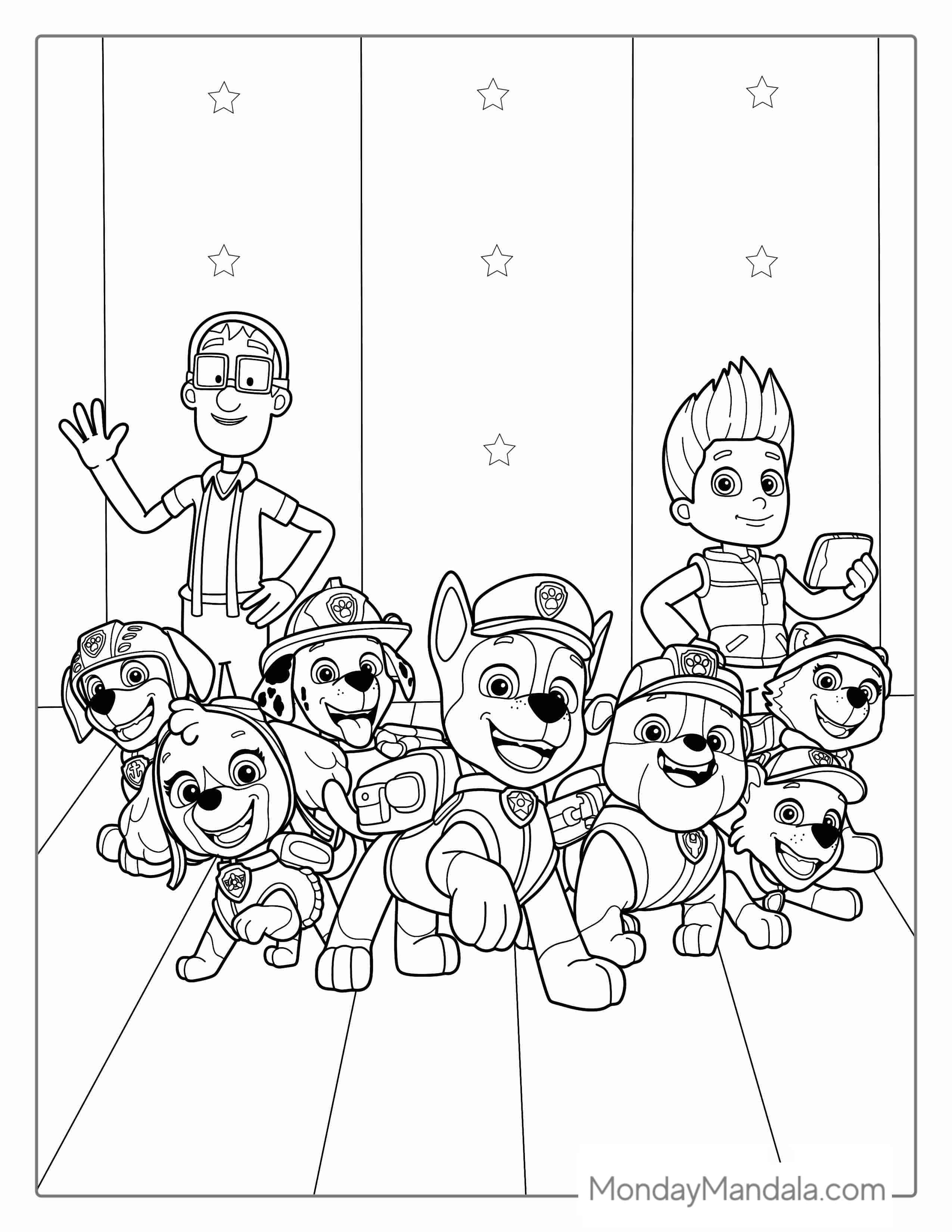Paw Patrol Friends Coloring Sheet coloring page