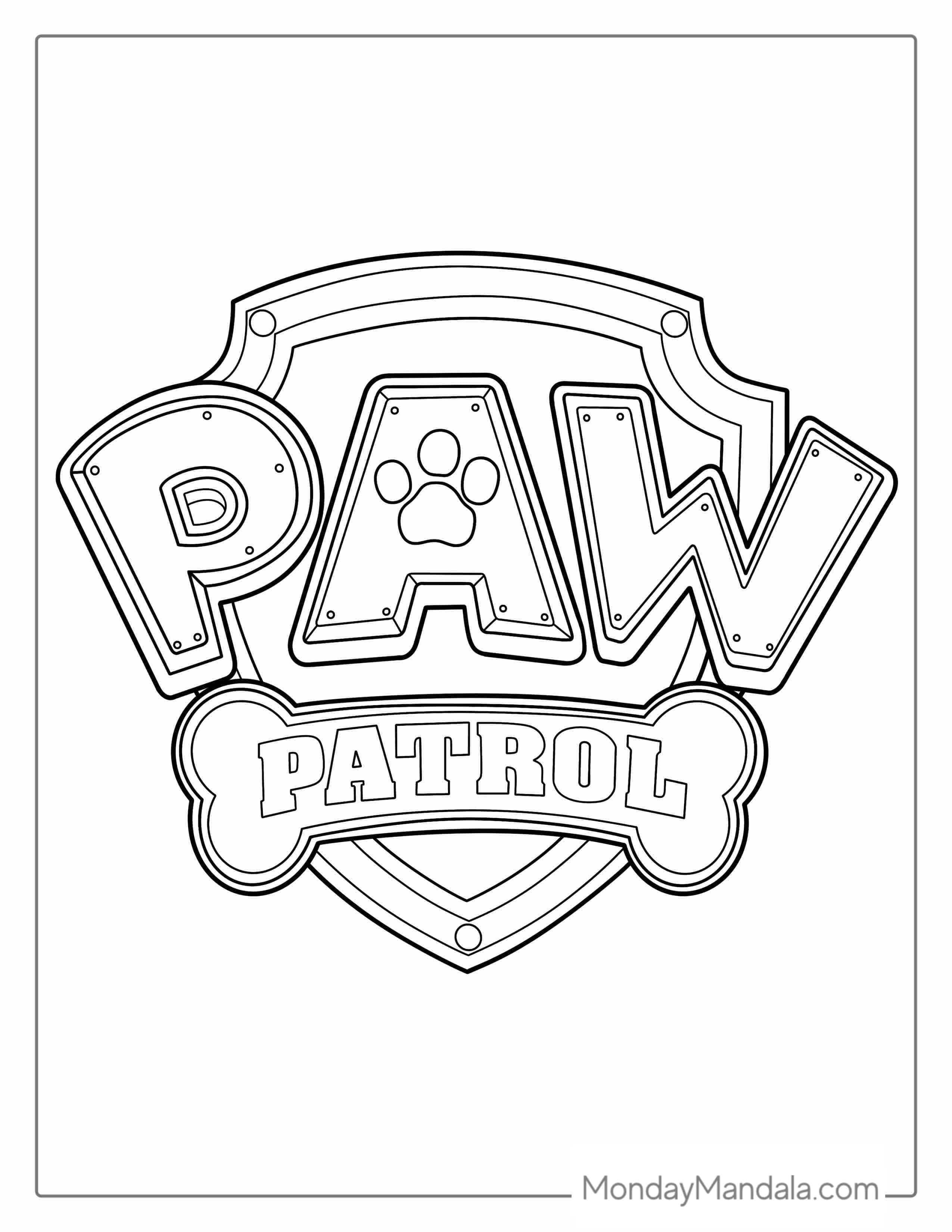 Paw Patrol Logo Coloring Sheet coloring page