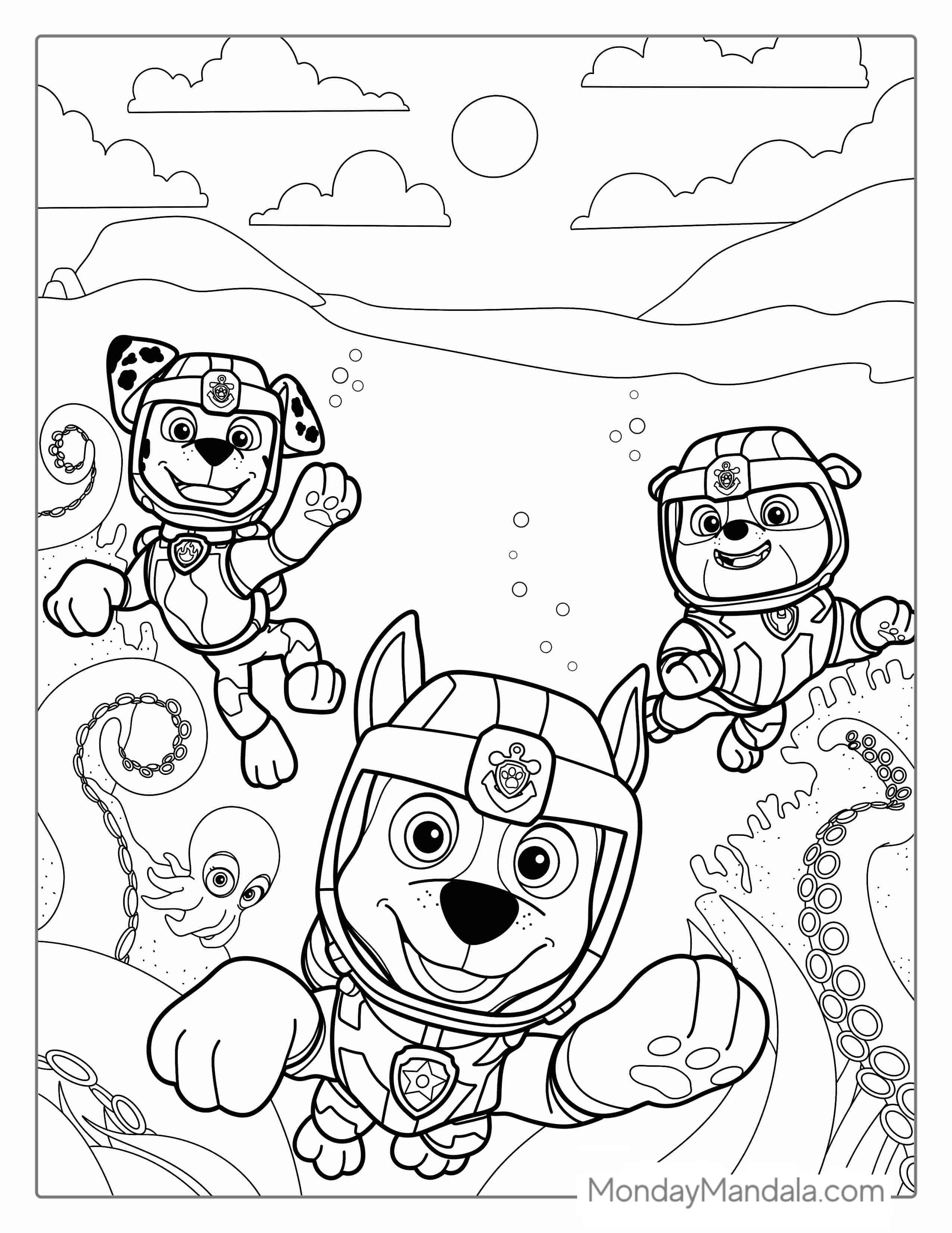 Sea Rescue Paw Patrol Coloring Sheet coloring page