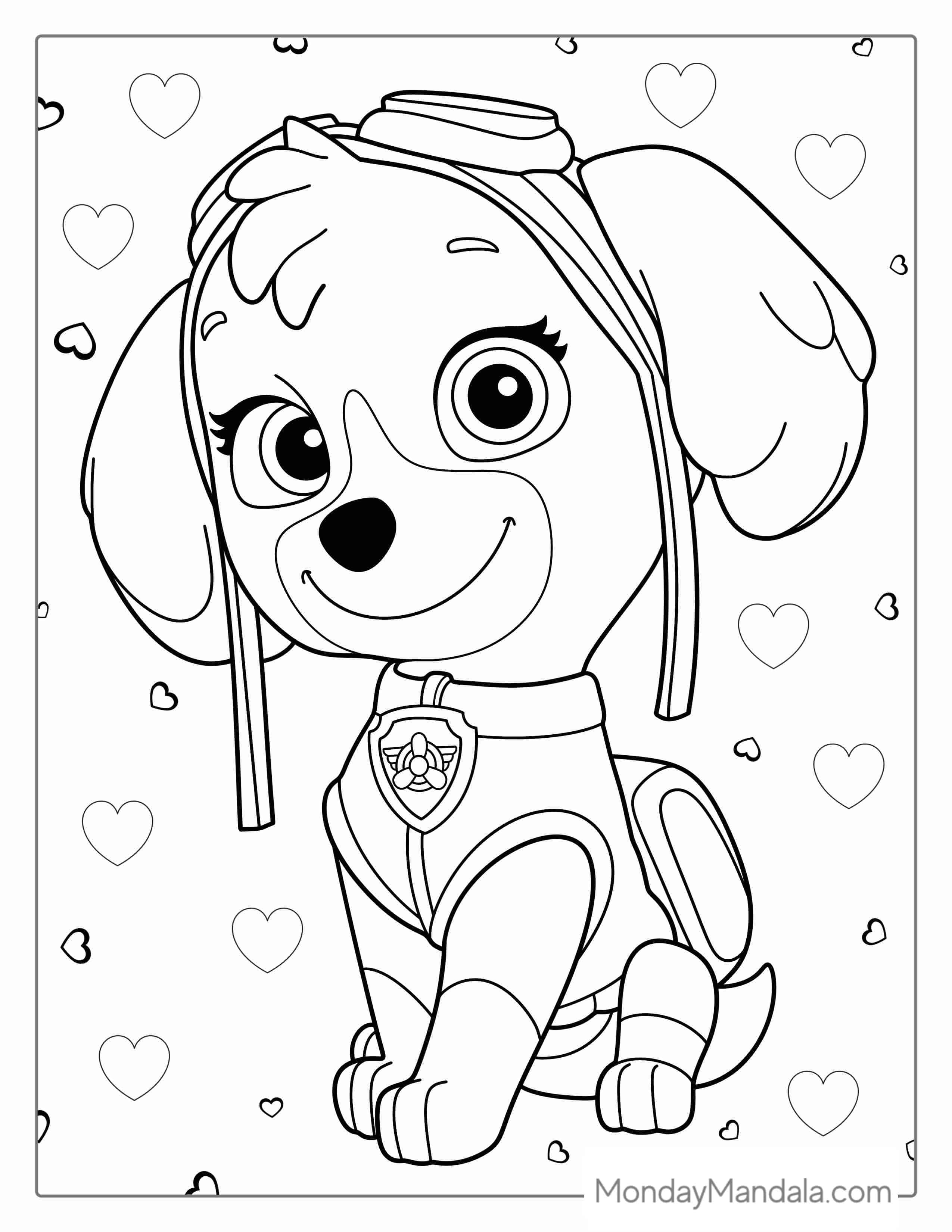 Simple Coloring Sheet Of Sky From Paw Patrol coloring page