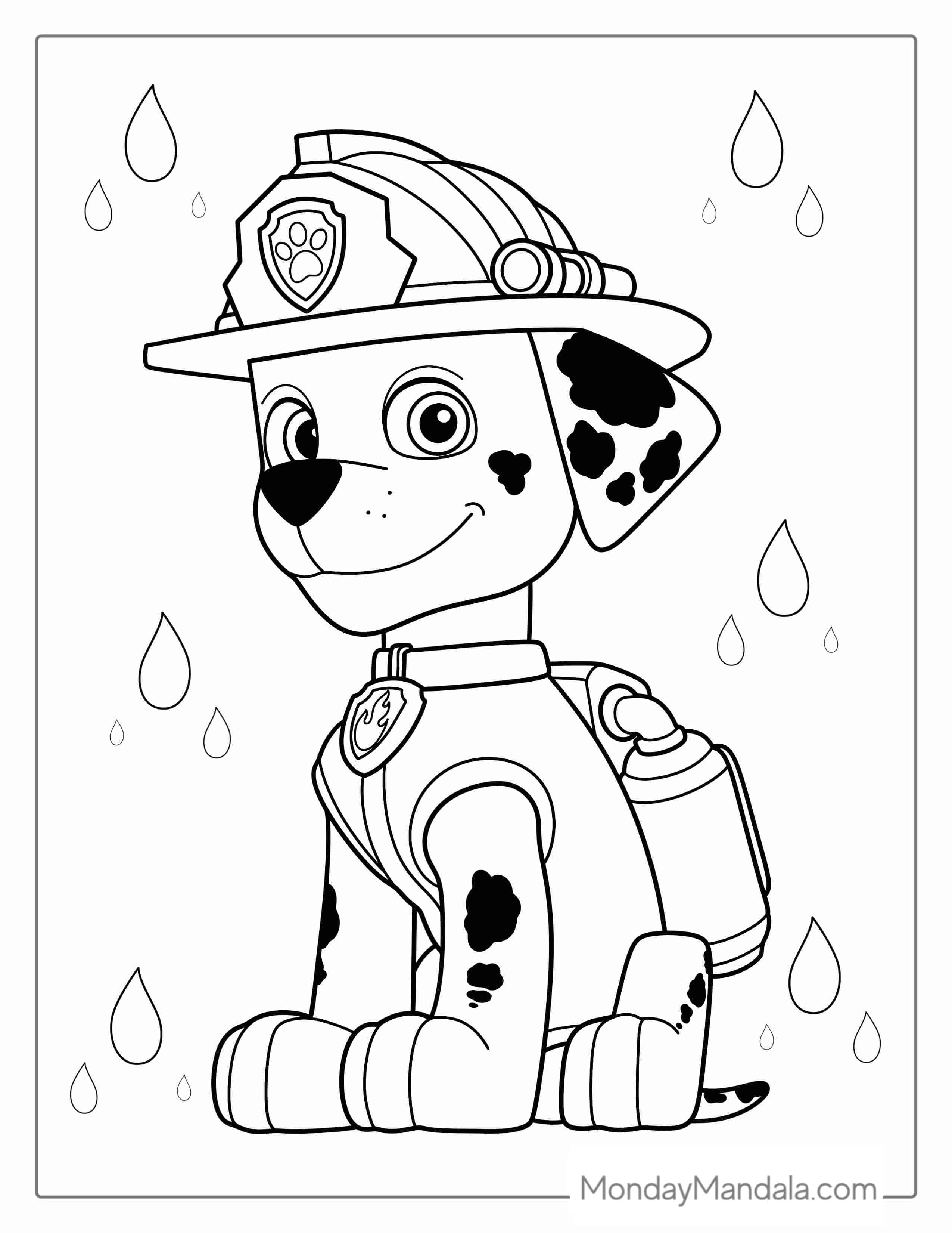 Simple Outline Of Marshall To Color coloring page