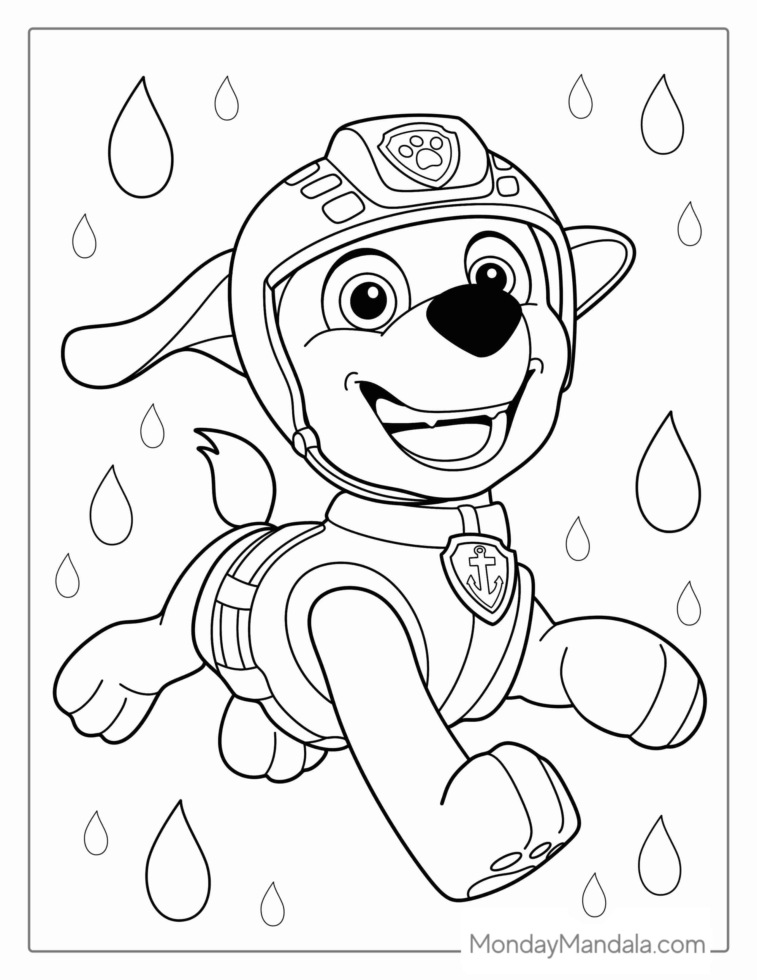 Zuma Water Rescue Dog From Paw Patrol To Color coloring page
