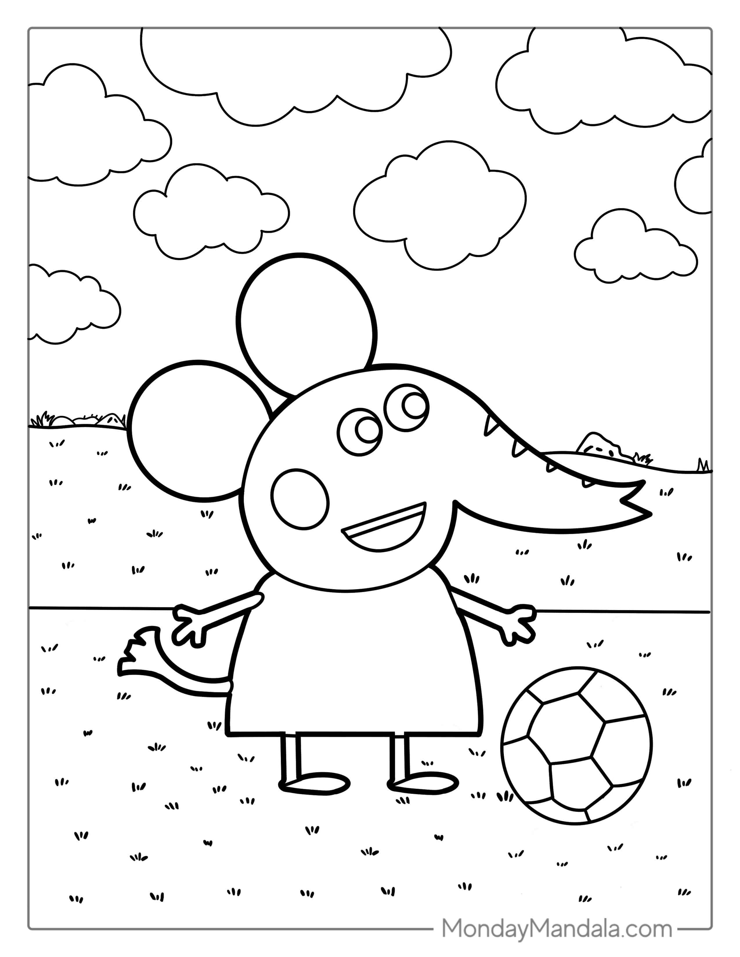 Emily The Elephant From Peppa Pig Coloring coloring page — printable line art