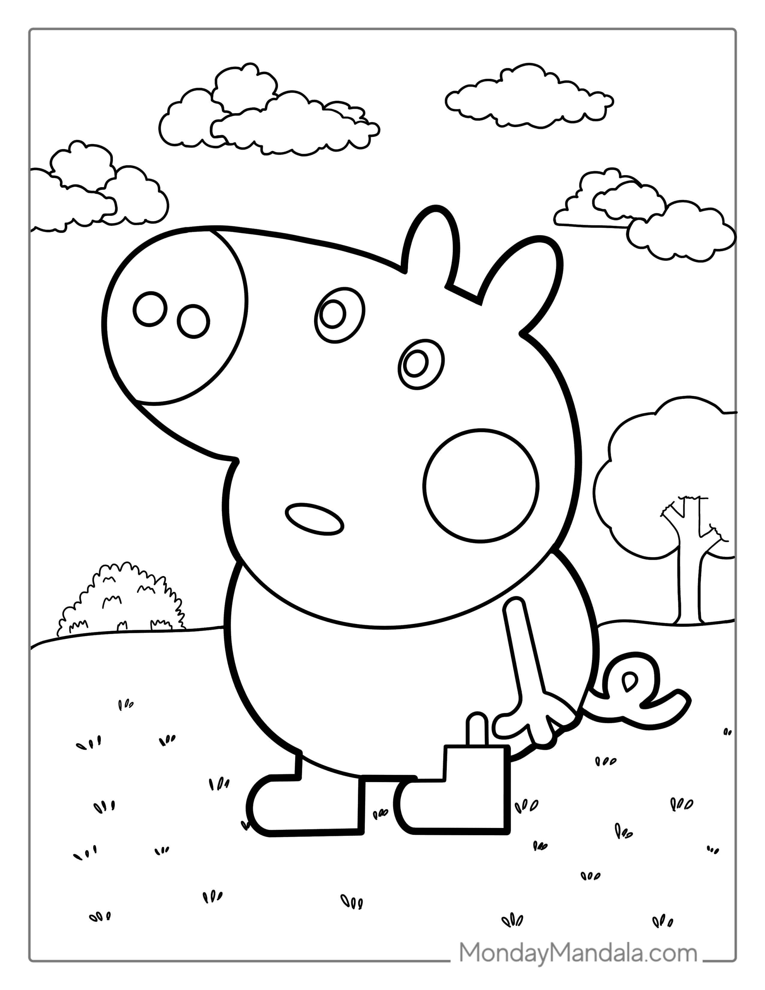 George Peppa Pig Coloring Page coloring page — printable line art