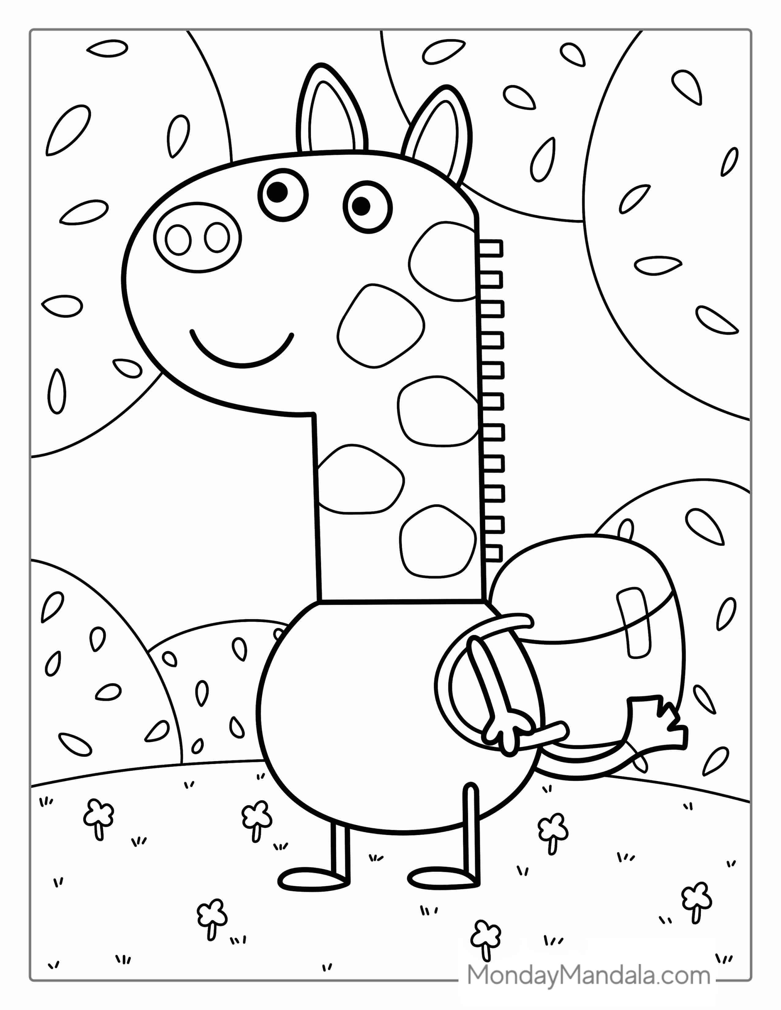 Gerald The Giraffe To Color For Kids coloring page — printable line art
