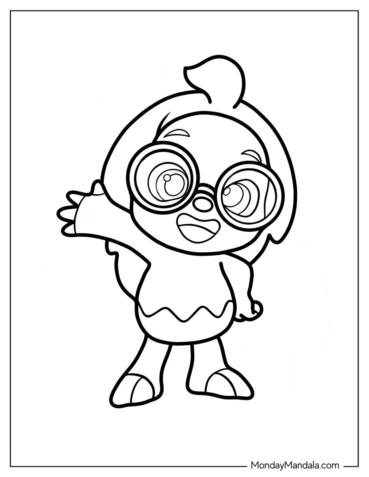 Pinkfong Coloring Page Of Hogi Waving For Preschoolers coloring page — printable line art