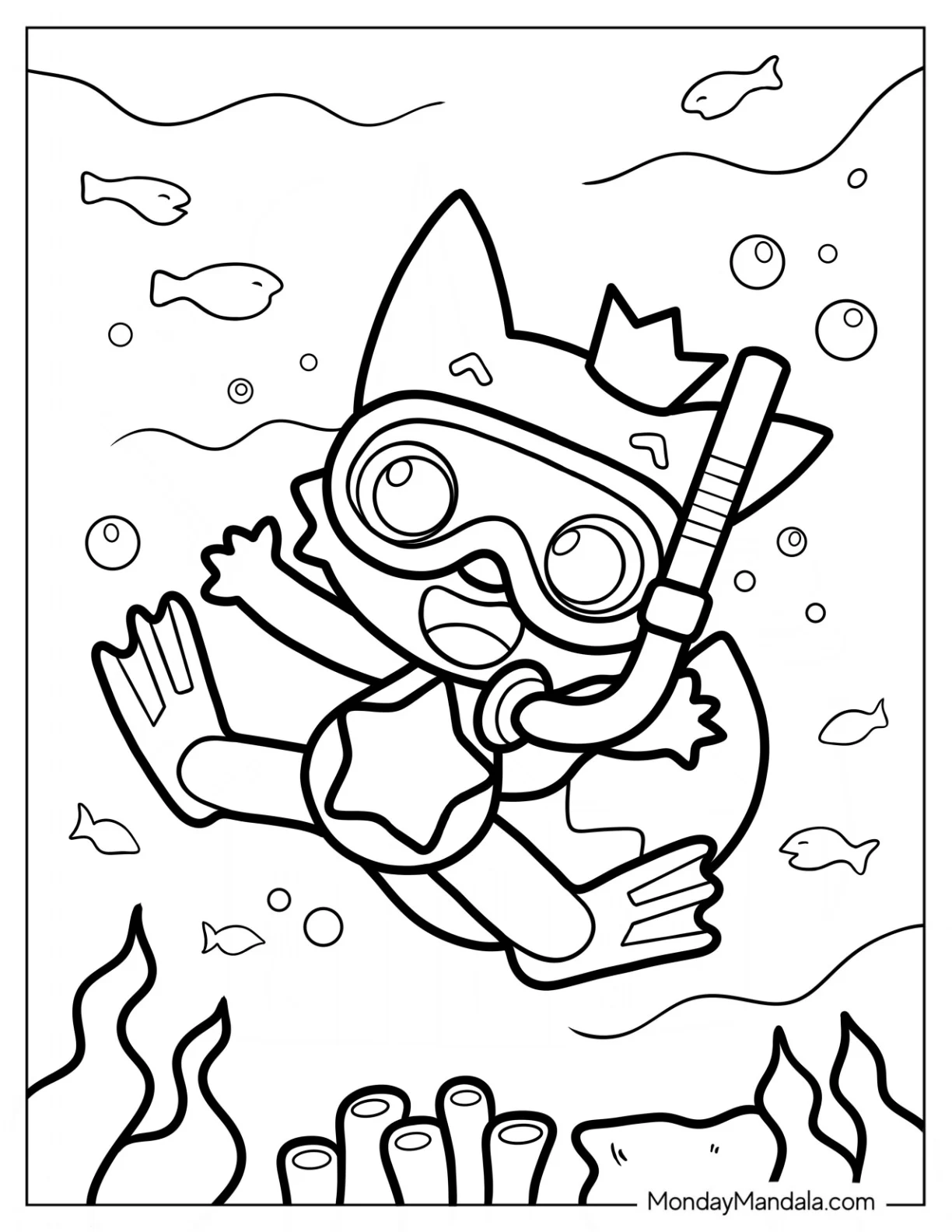 Pinkfong Coloring Page Scuba Diving coloring page