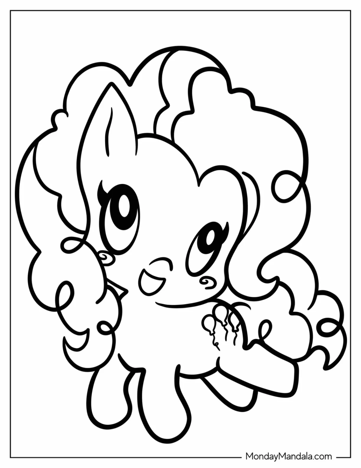Cute Chibi Pinkie Pie Coloring Page For Preschoolers coloring page