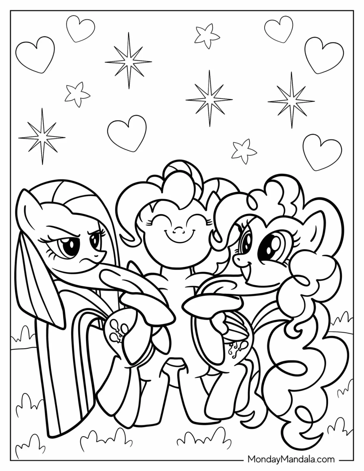Pinkie Pie Coloring Page Of Trinity Pie Hugging coloring page