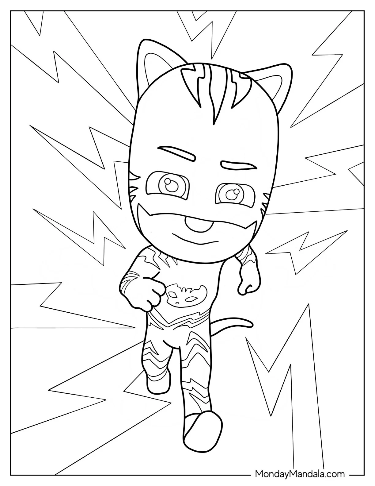 PJ Masks Coloring Page Of Catboy For Kids coloring page