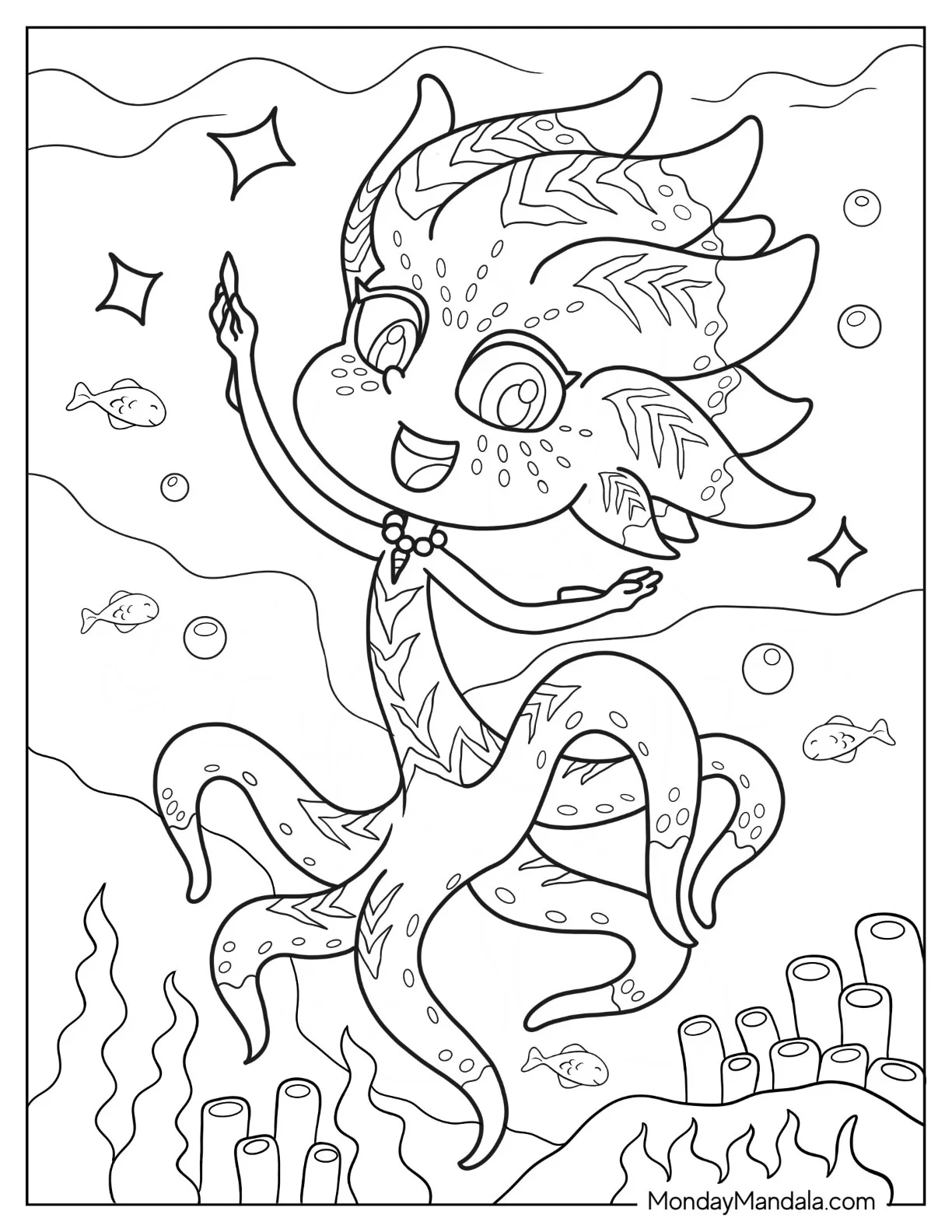 PJ Masks Coloring Page Of Octobella Dancing Underwater coloring page