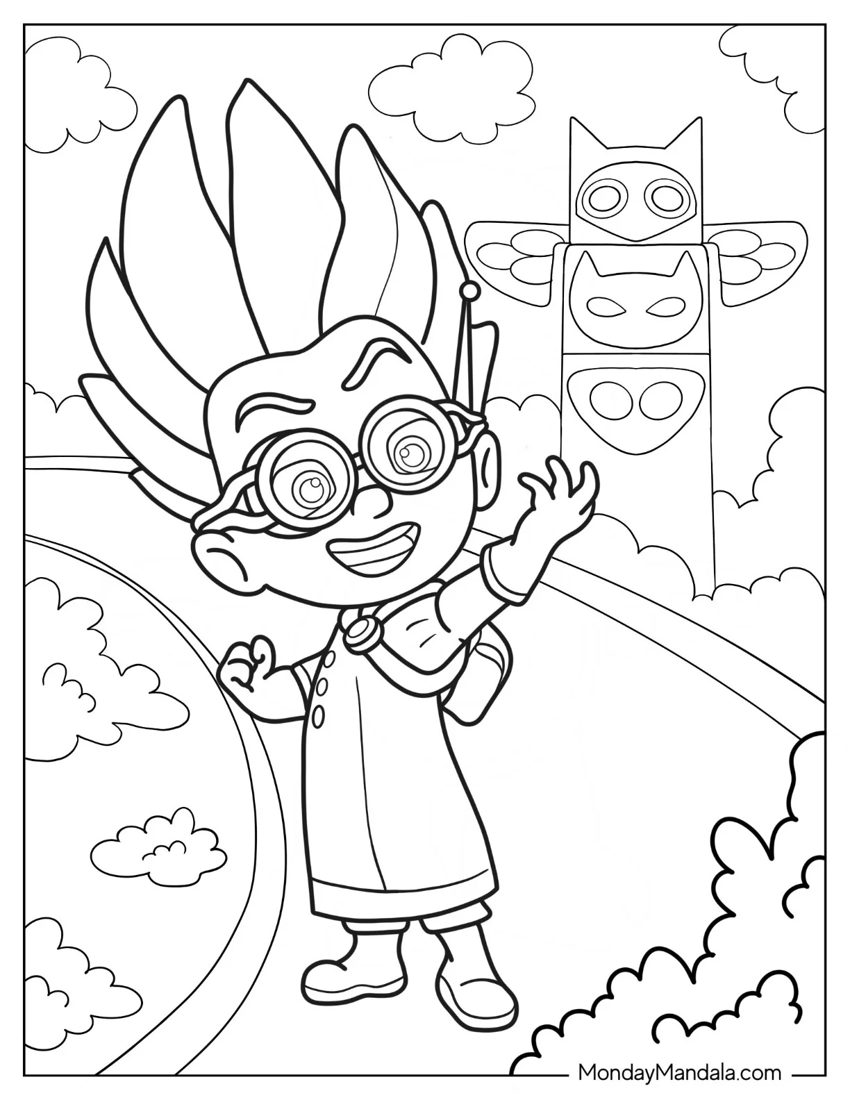 PJ Masks Coloring Page Of Romeo The Wicked Kid Inventor coloring page