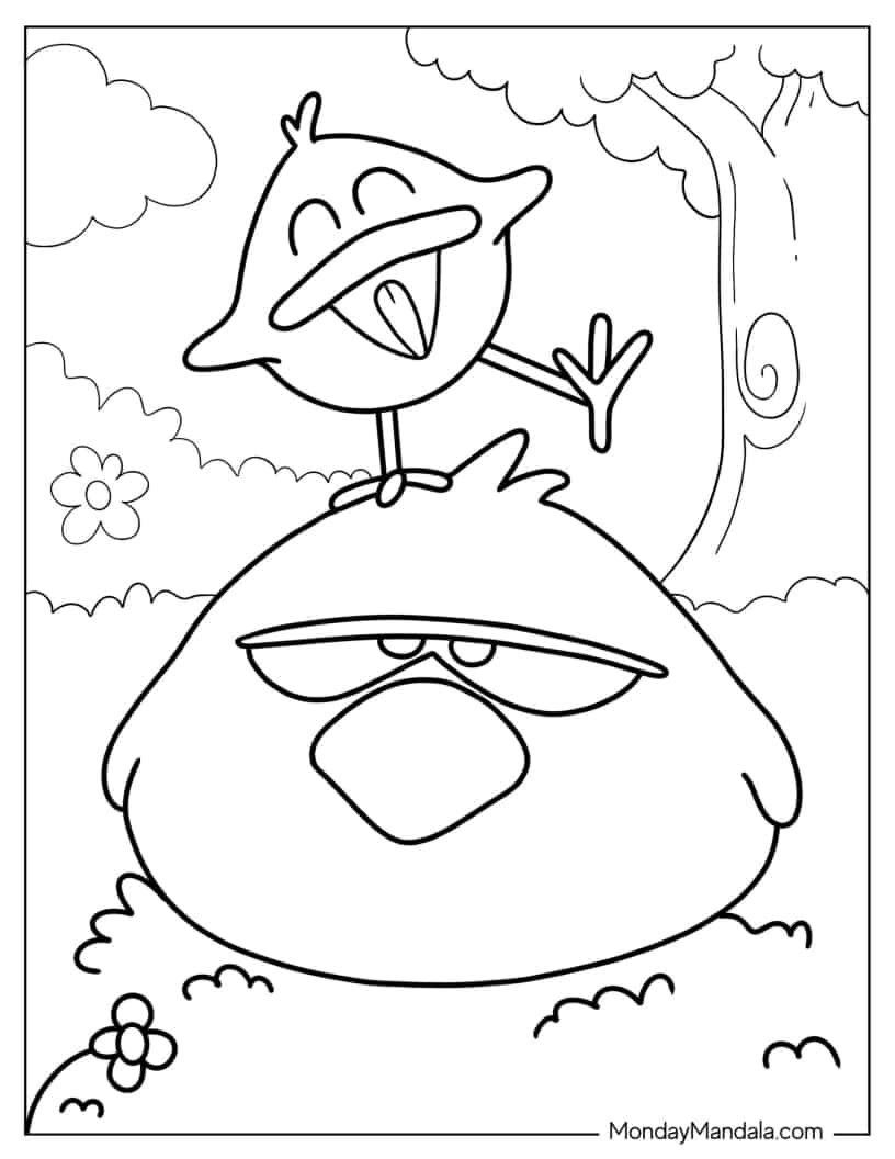 Baby Bird And Sleepy Bird coloring page
