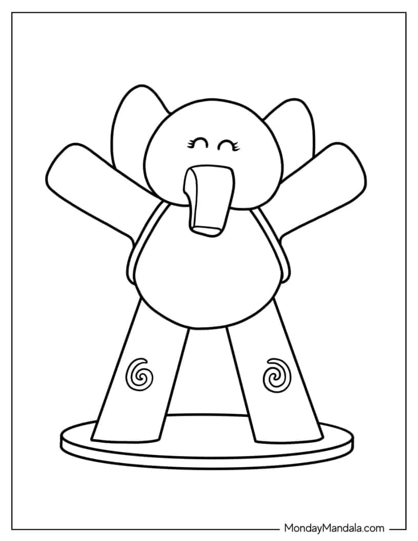 Cute Elly The Pink Elephant Coloring Sheet coloring page