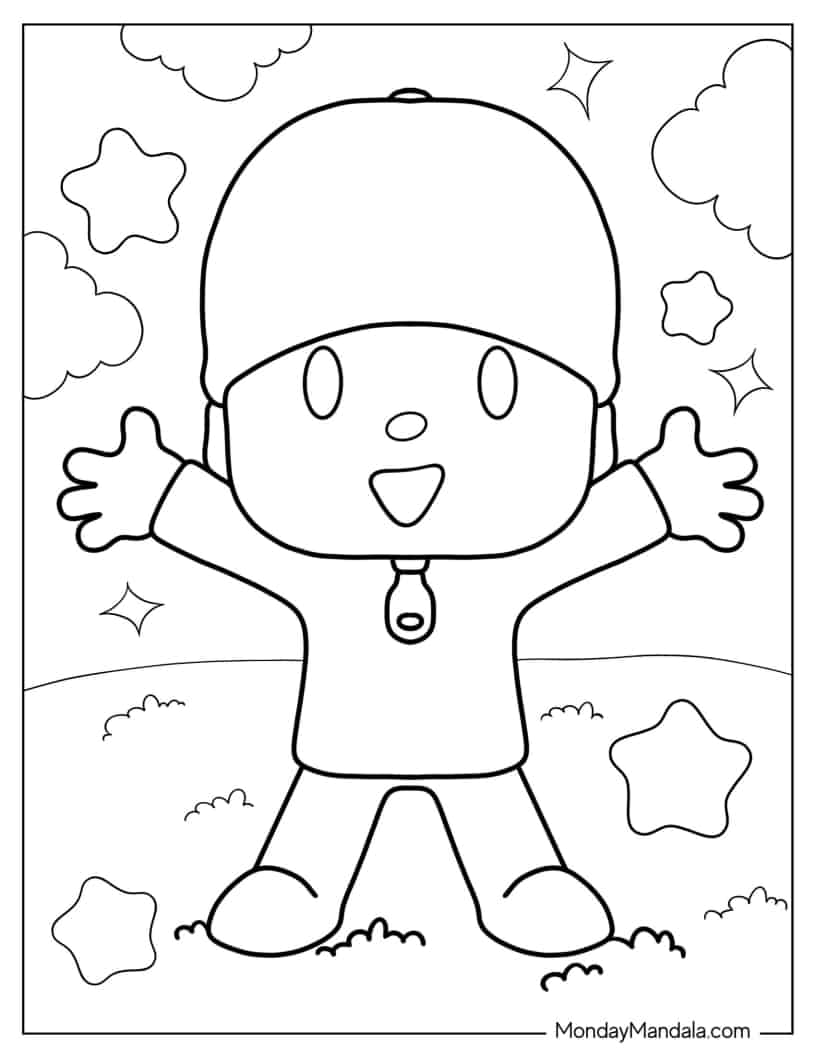 Kawaii Pocoyo To Color coloring page