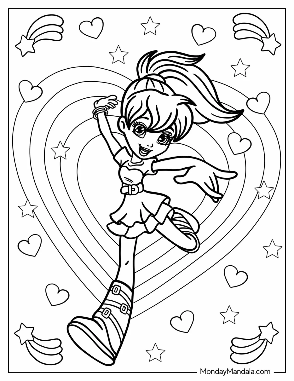 Kawaii Polly Pocket Coloring Page Dancing coloring page