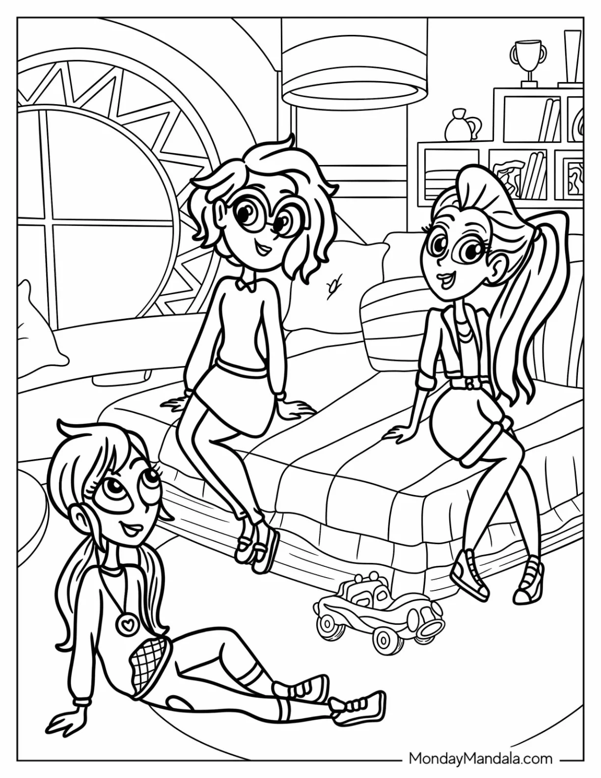 Polly Pocket Coloring Page Hanging Out With Shani Smith And Lila Draper coloring page